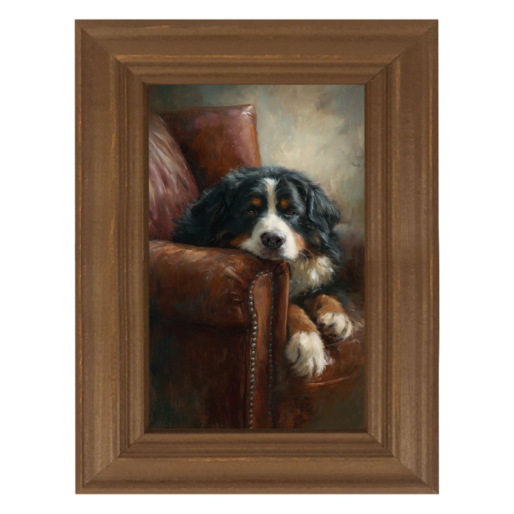 Armchair with Bernese Mountain Dog