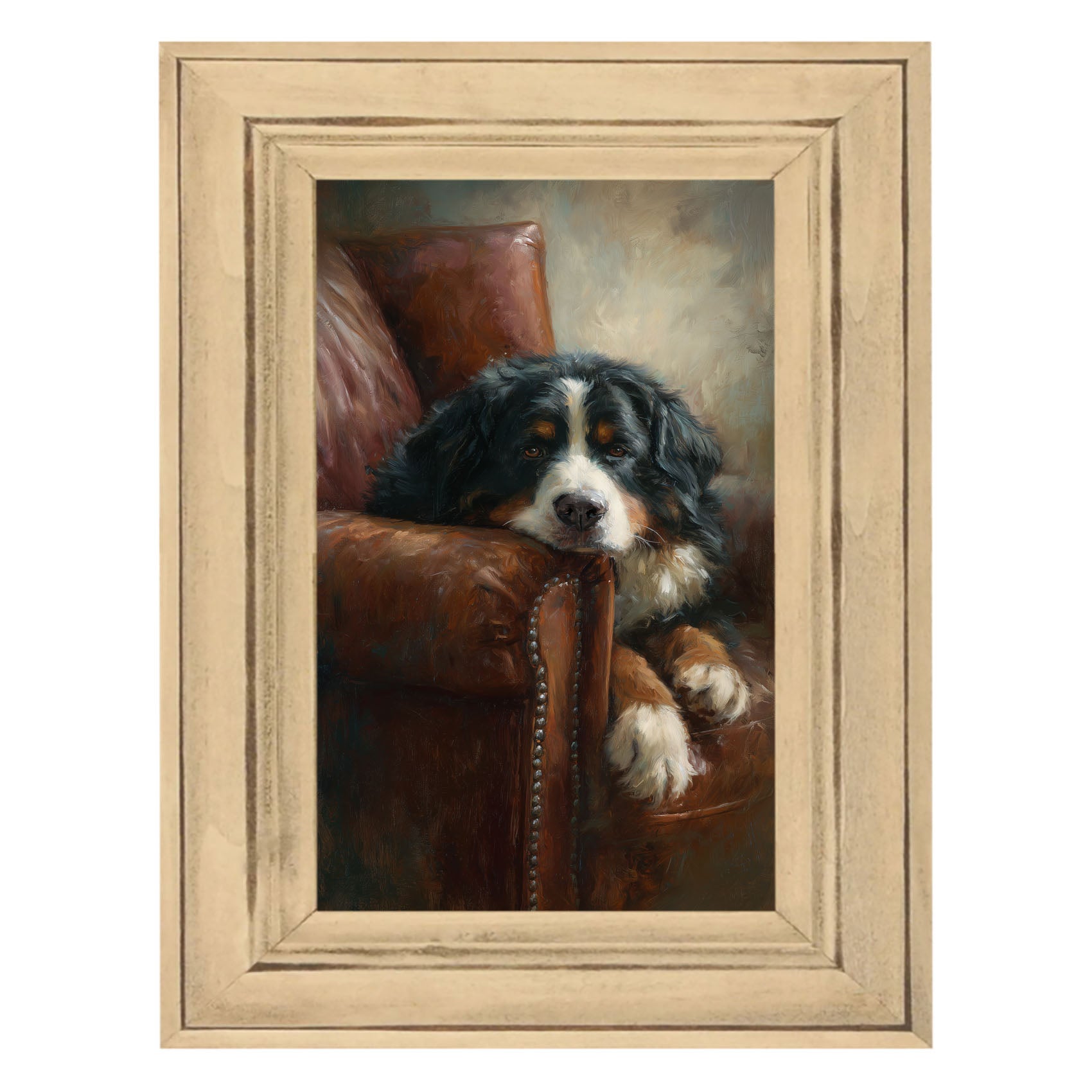 Armchair with Bernese Mountain Dog
