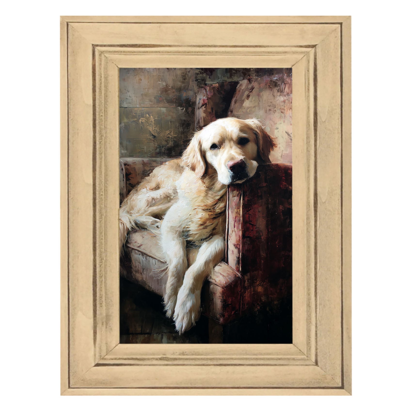 Armchair with Yellow Labrador