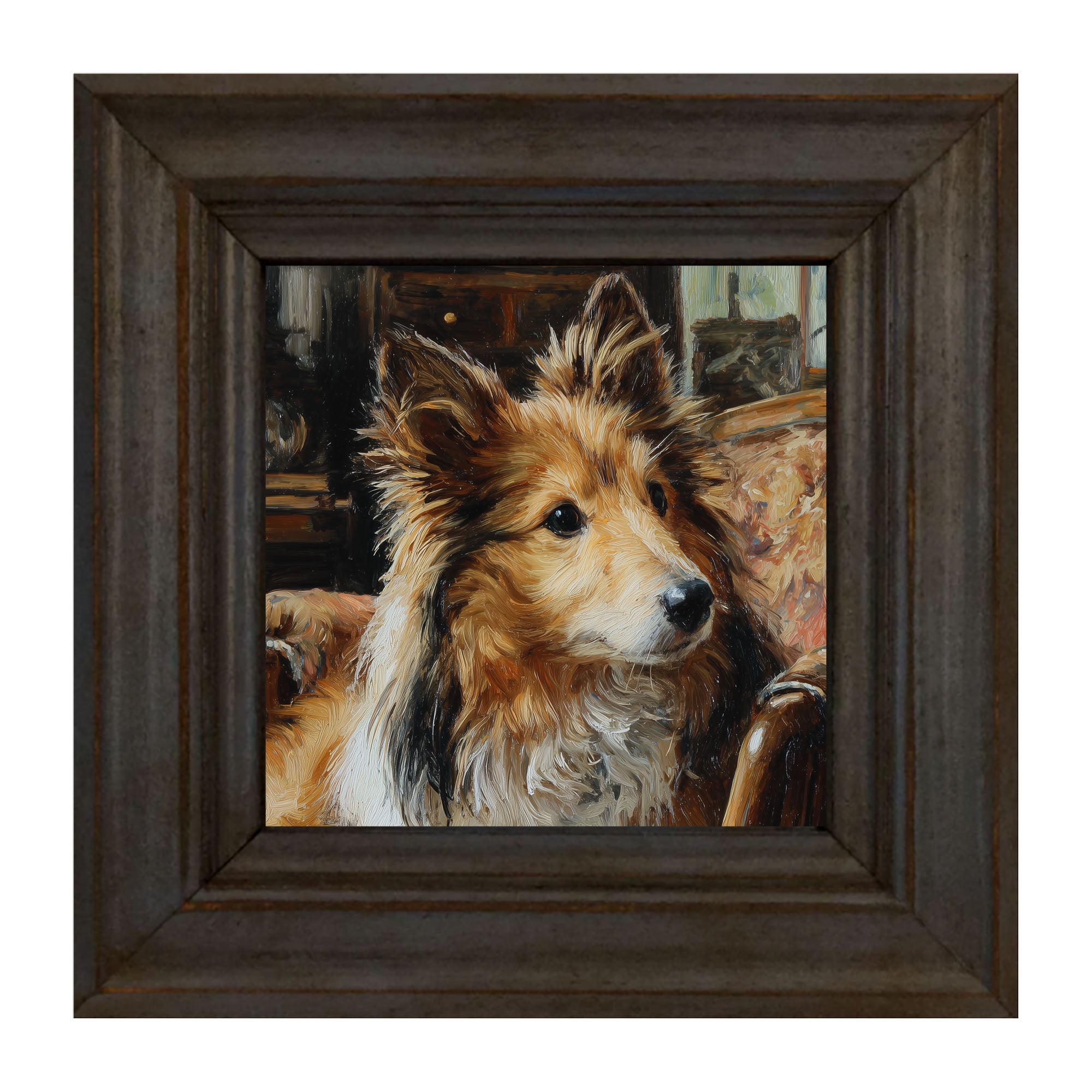 Armchair with Shetland Sheepdog