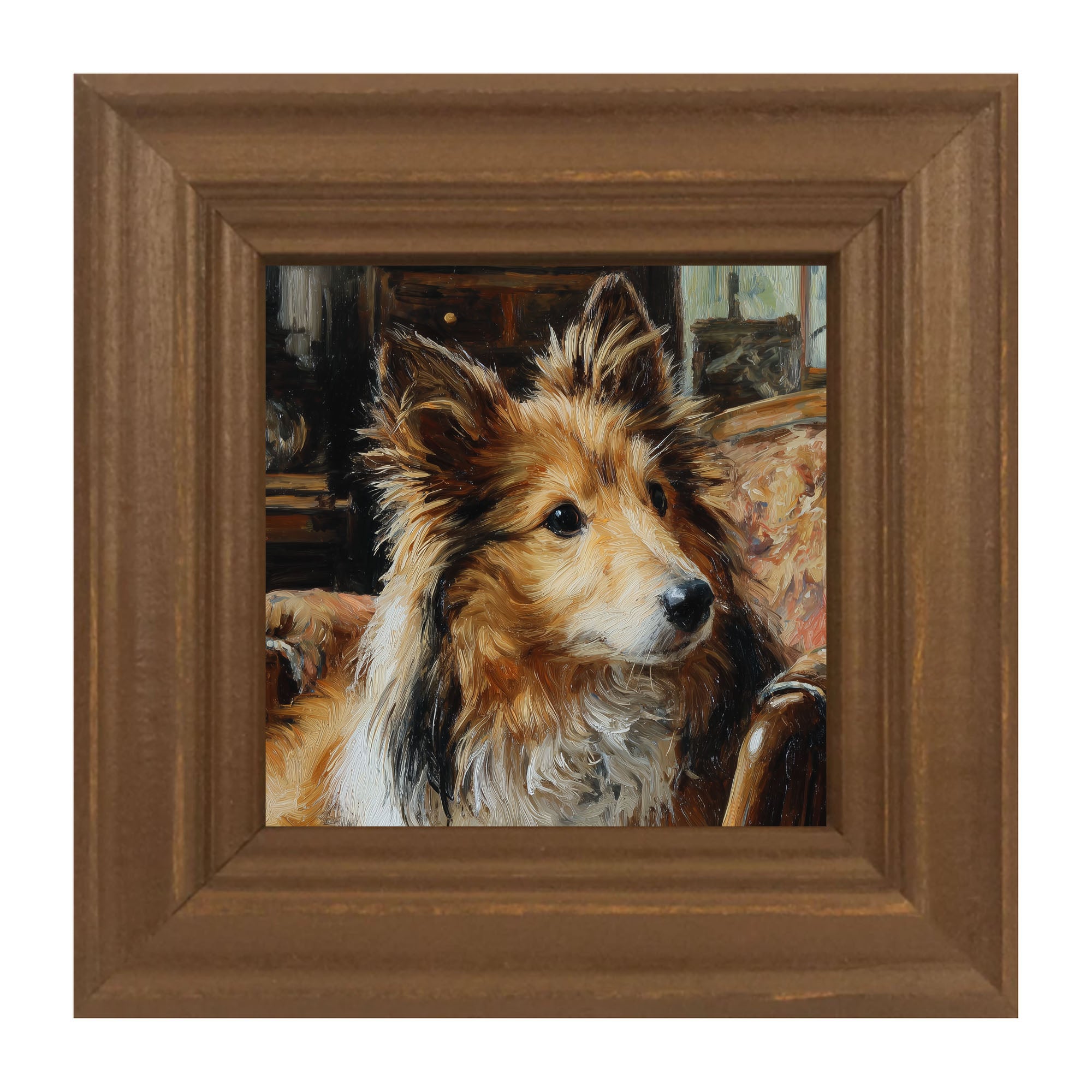 Armchair with Shetland Sheepdog