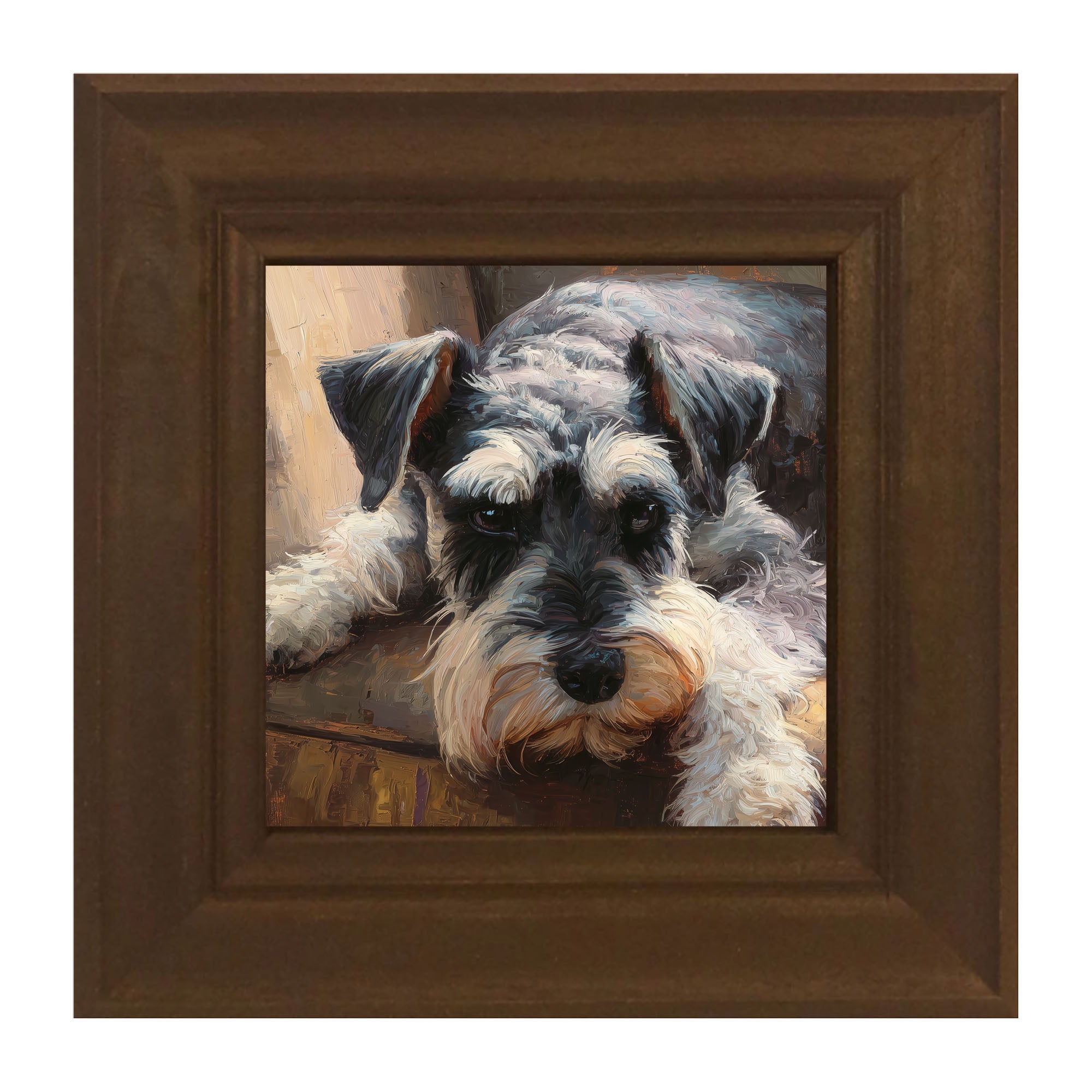 Armchair with Mini Schnauzer Dog