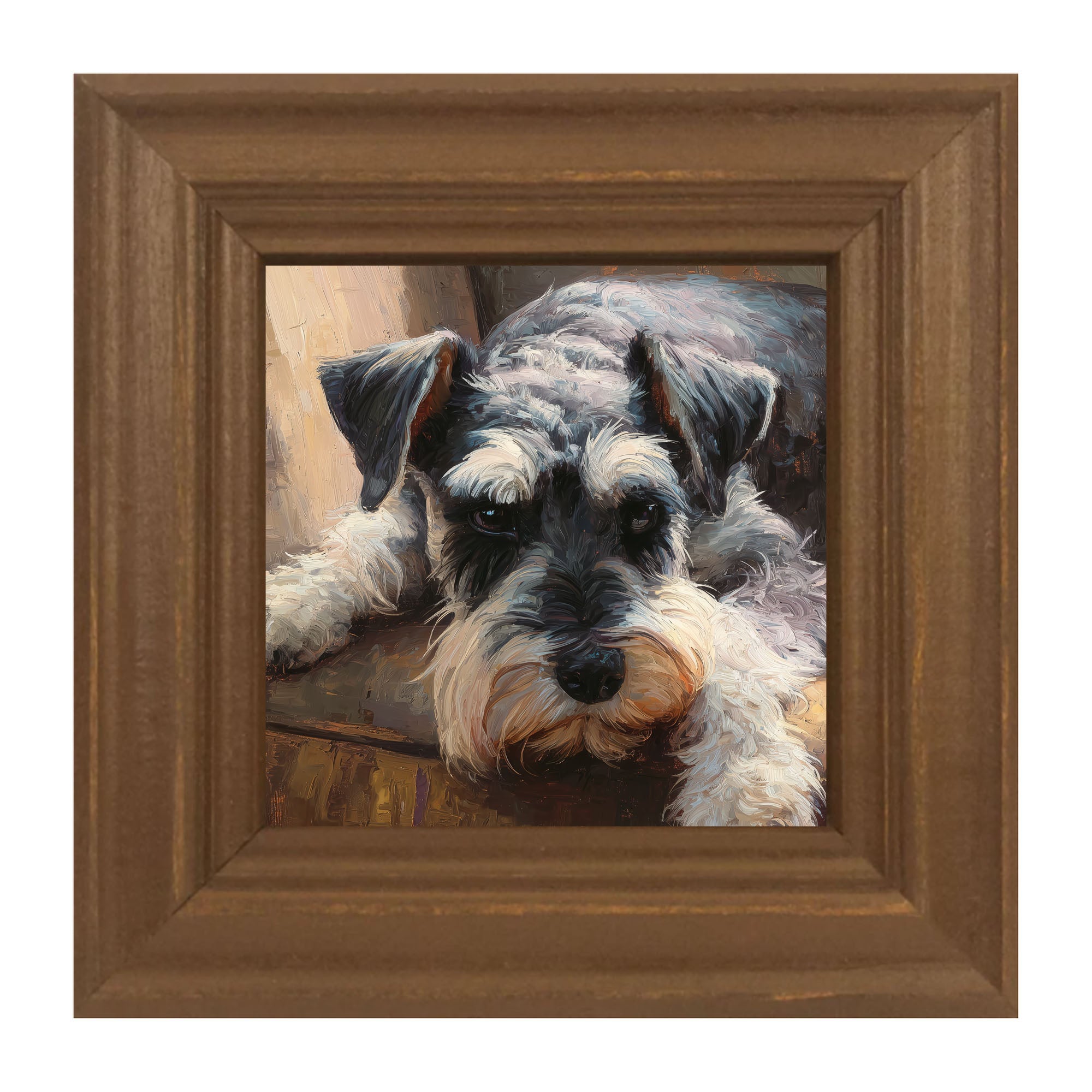 Armchair with Mini Schnauzer Dog