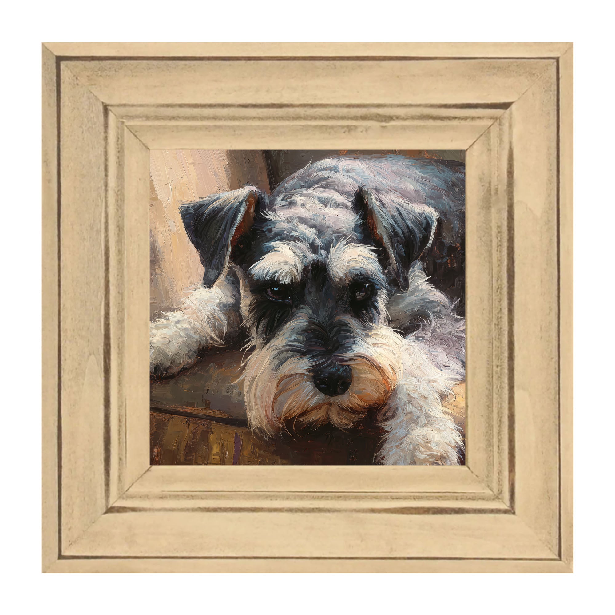 Armchair with Mini Schnauzer Dog
