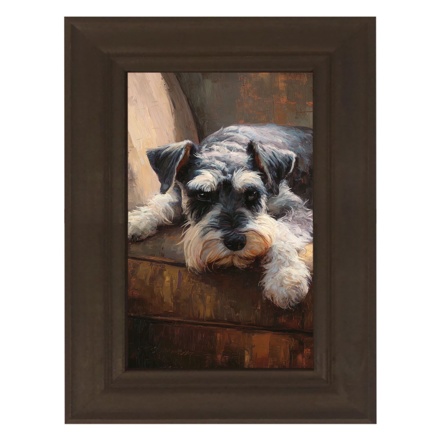 Armchair with Mini Schnauzer Dog