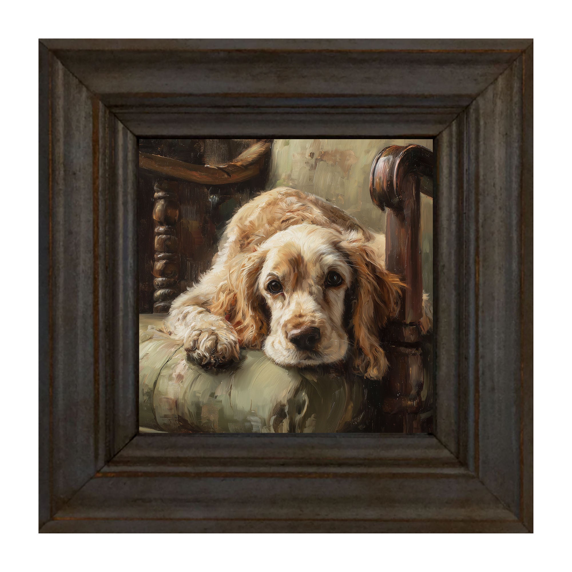 Armchair with Cocker Spaniel Dog