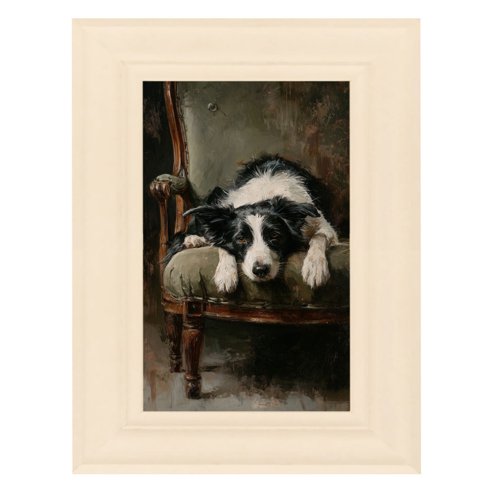 Armchair with Border Collie Dog