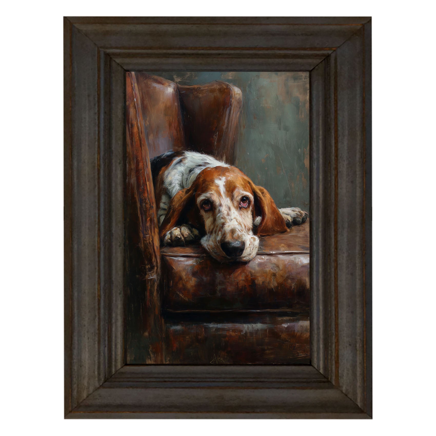 Armchair with Basset Hound