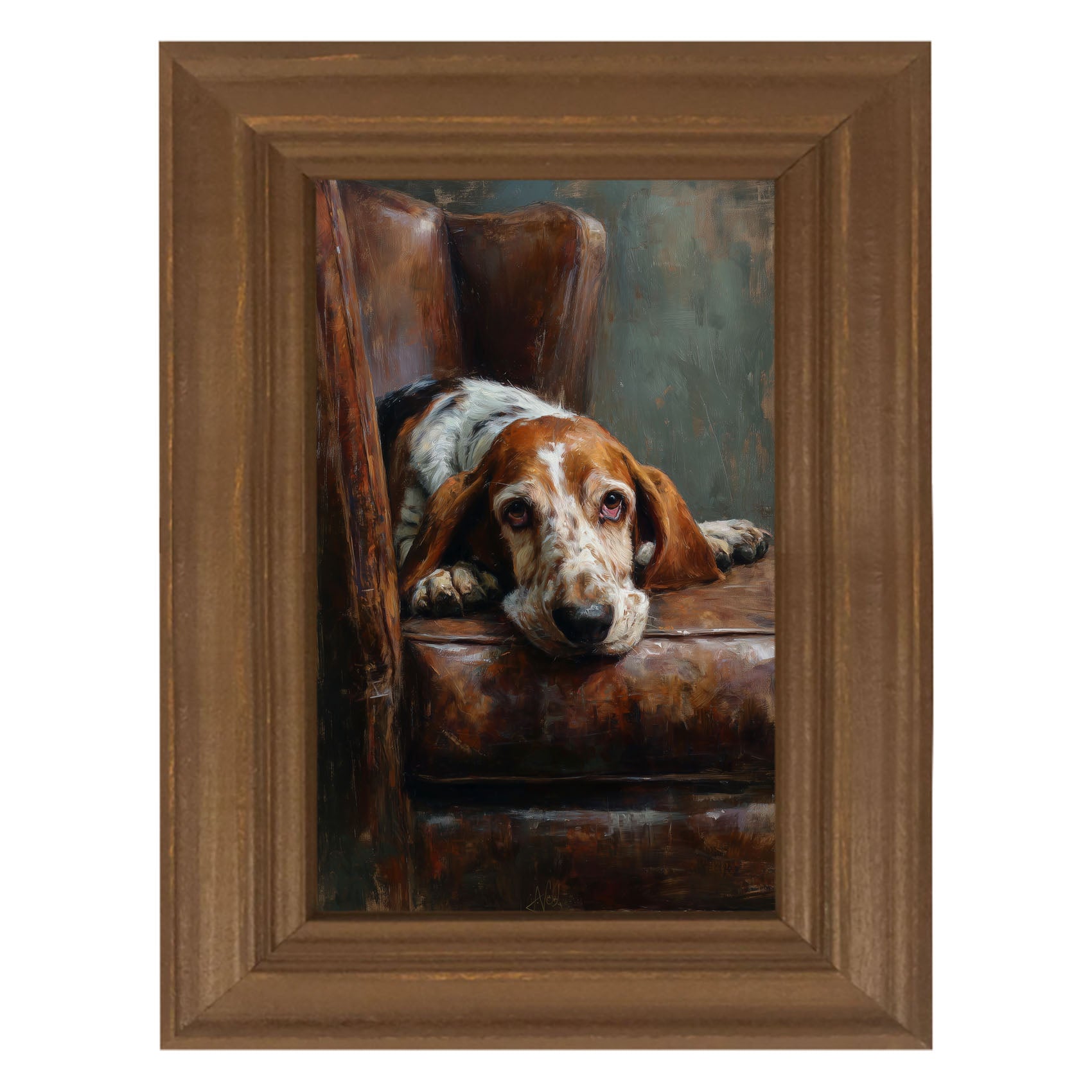 Armchair with Basset Hound