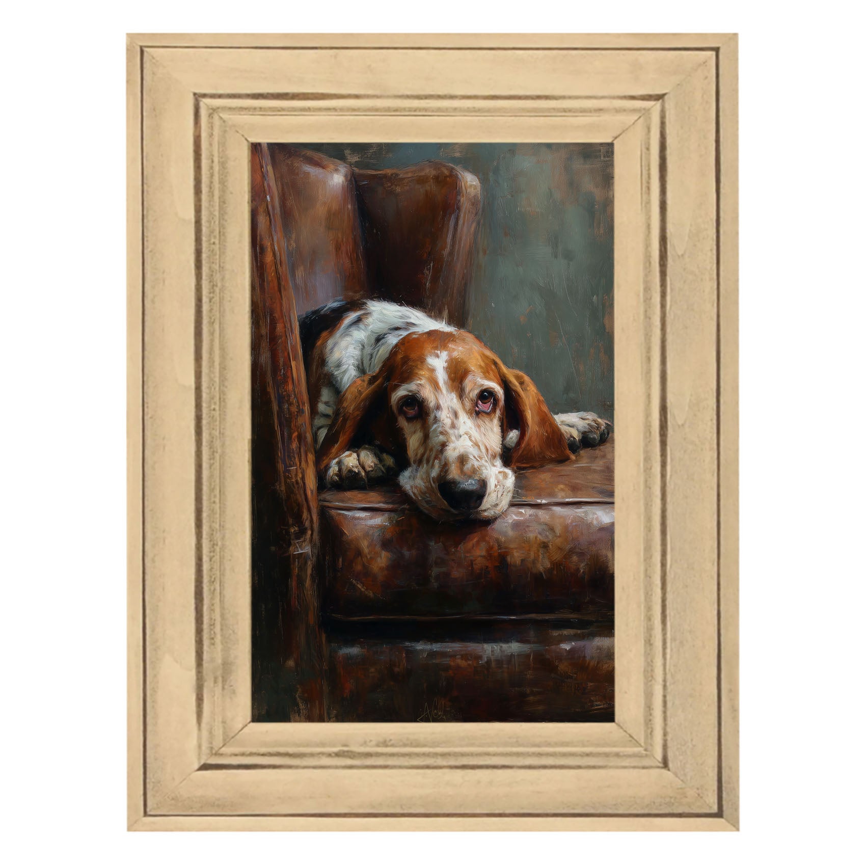Armchair with Basset Hound