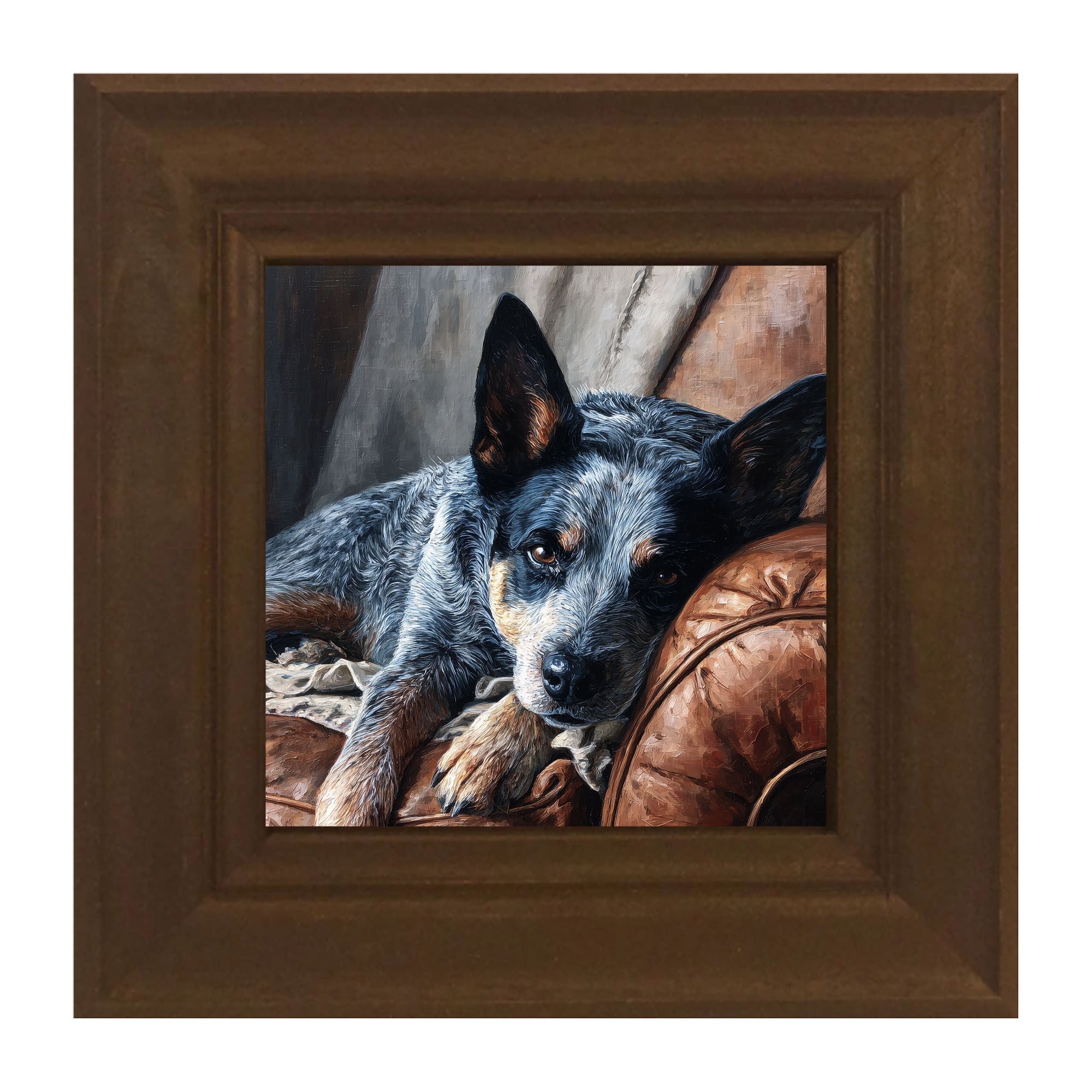 Armchair with Blue Heeler Dog