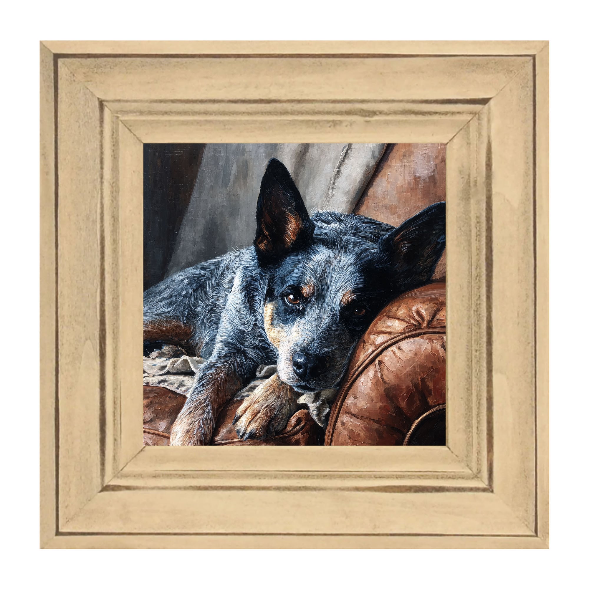 Armchair with Blue Heeler Dog