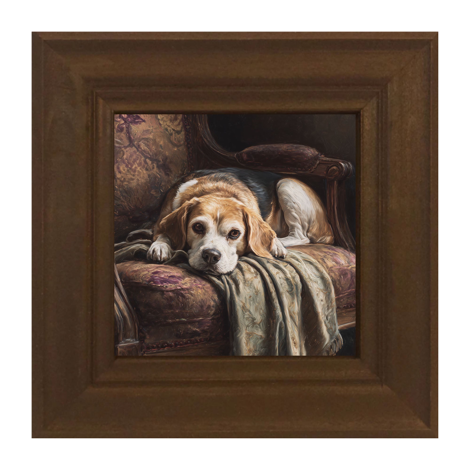 Armchair with Beagle Dog