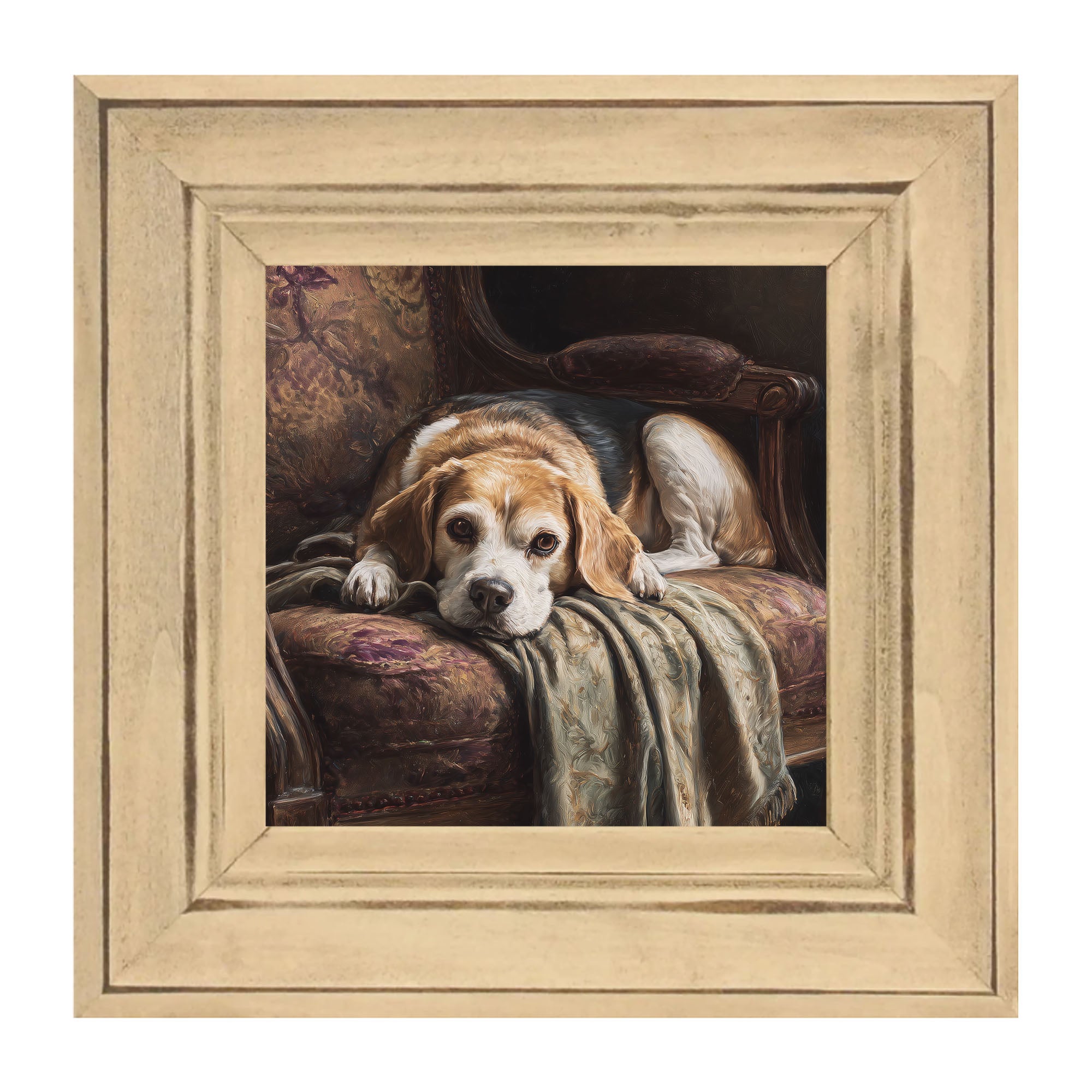 Armchair with Beagle Dog
