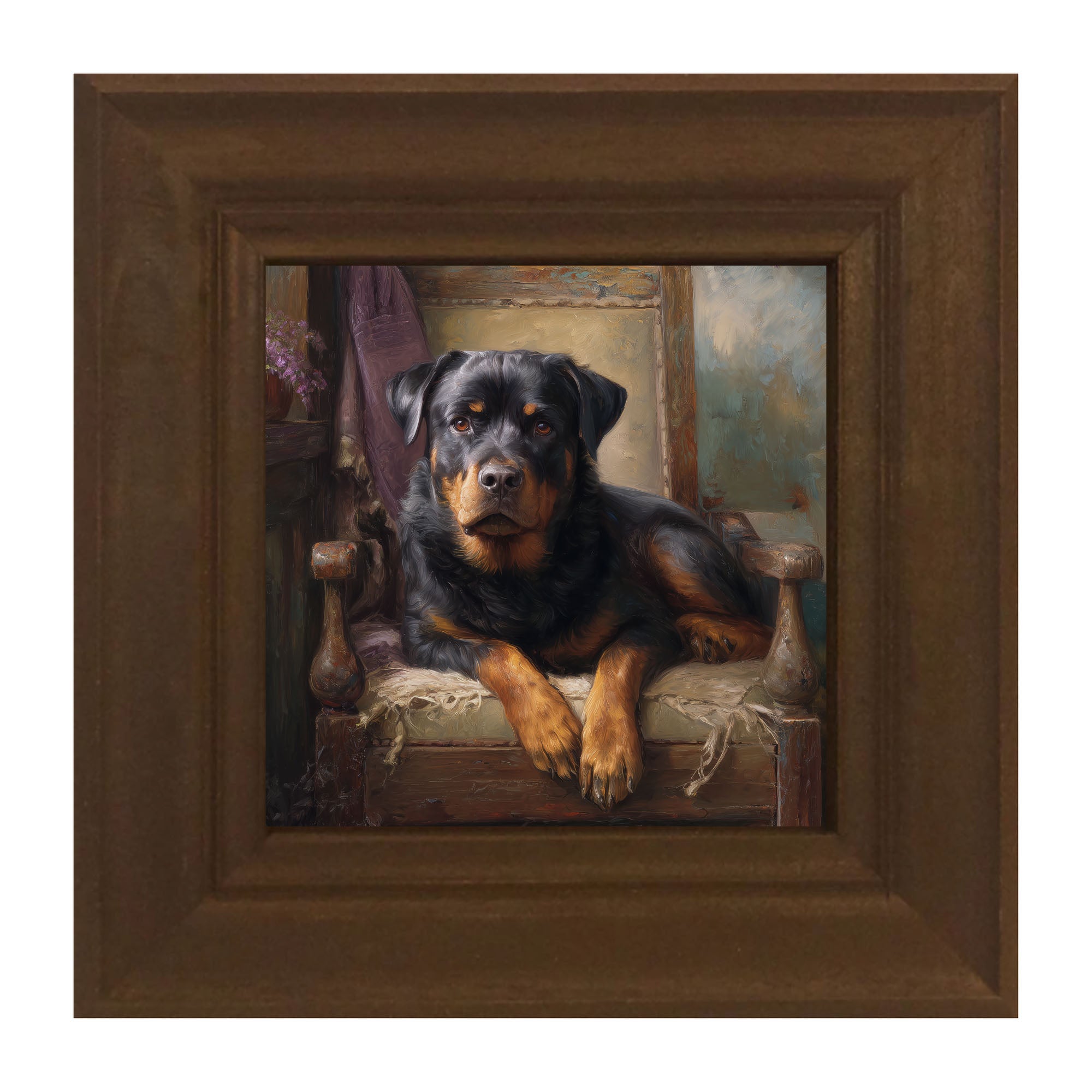 Armchair with Rottweiler Dog