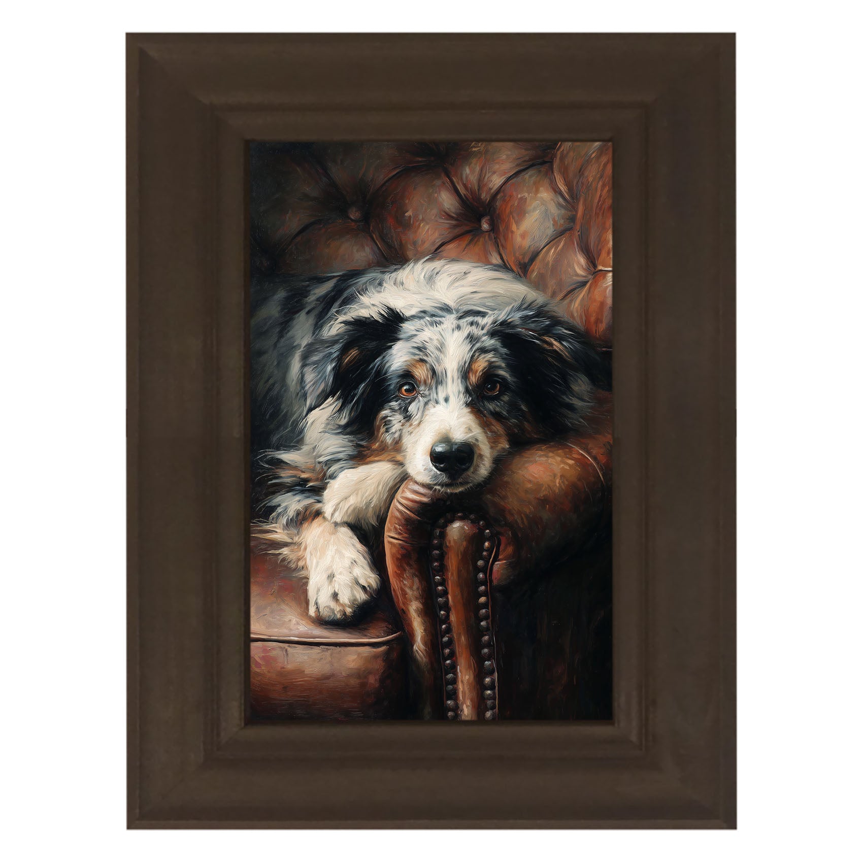 Armchair with Australian Shephard Dog