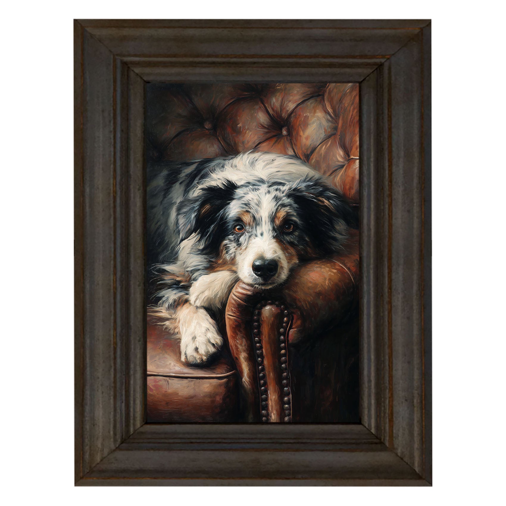Armchair with Australian Shephard Dog