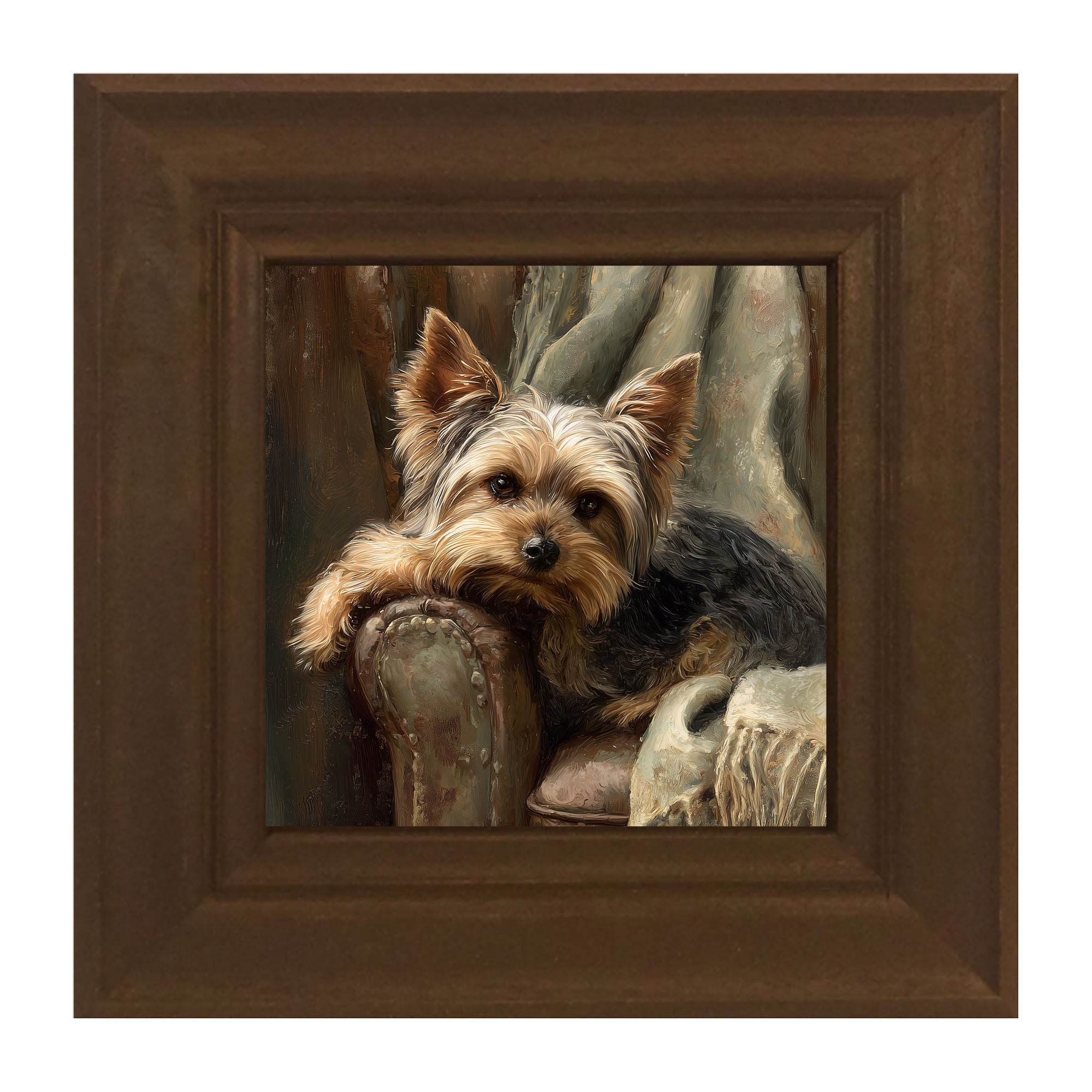 Armchair with Yorkshire Terrier Dog