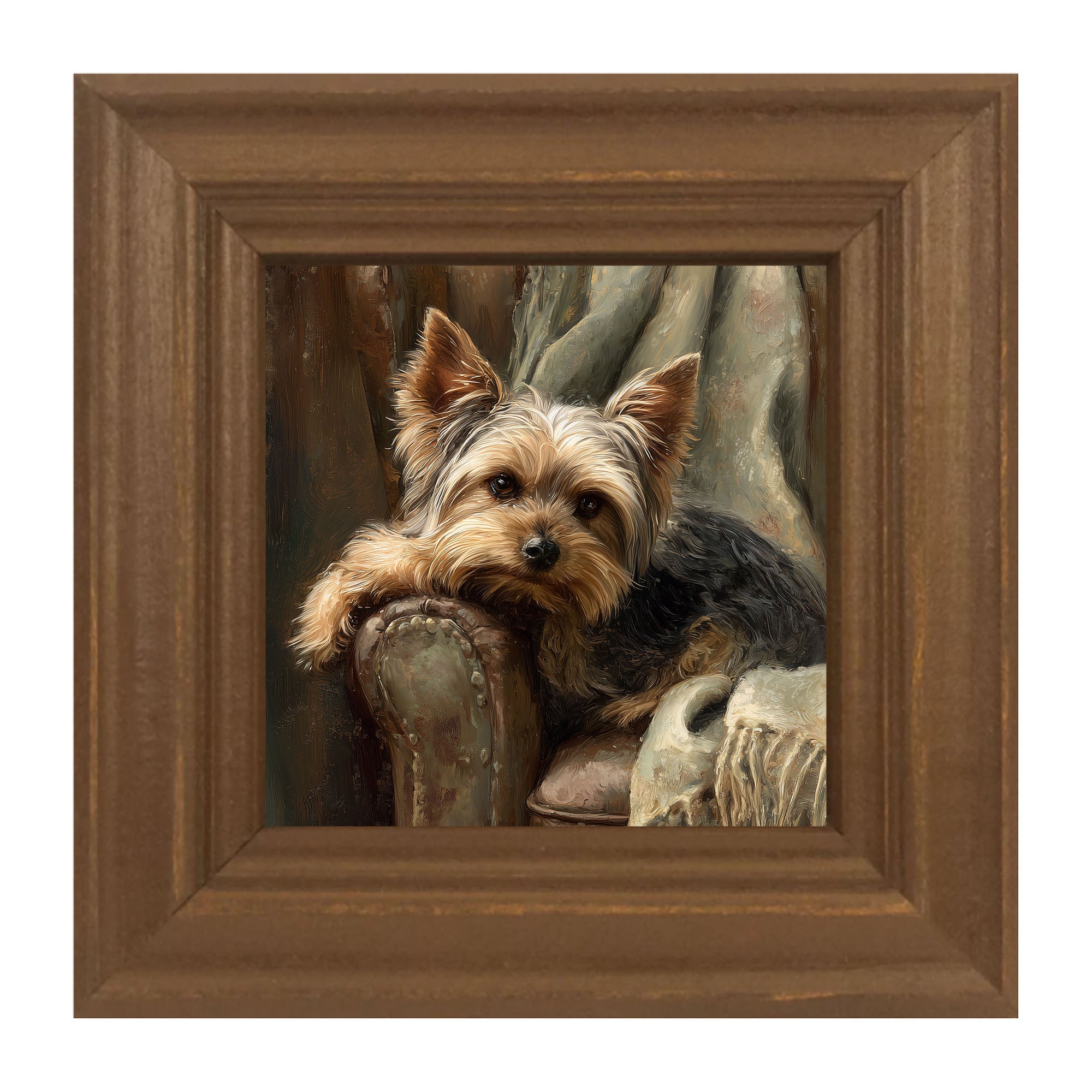 Armchair with Yorkshire Terrier Dog