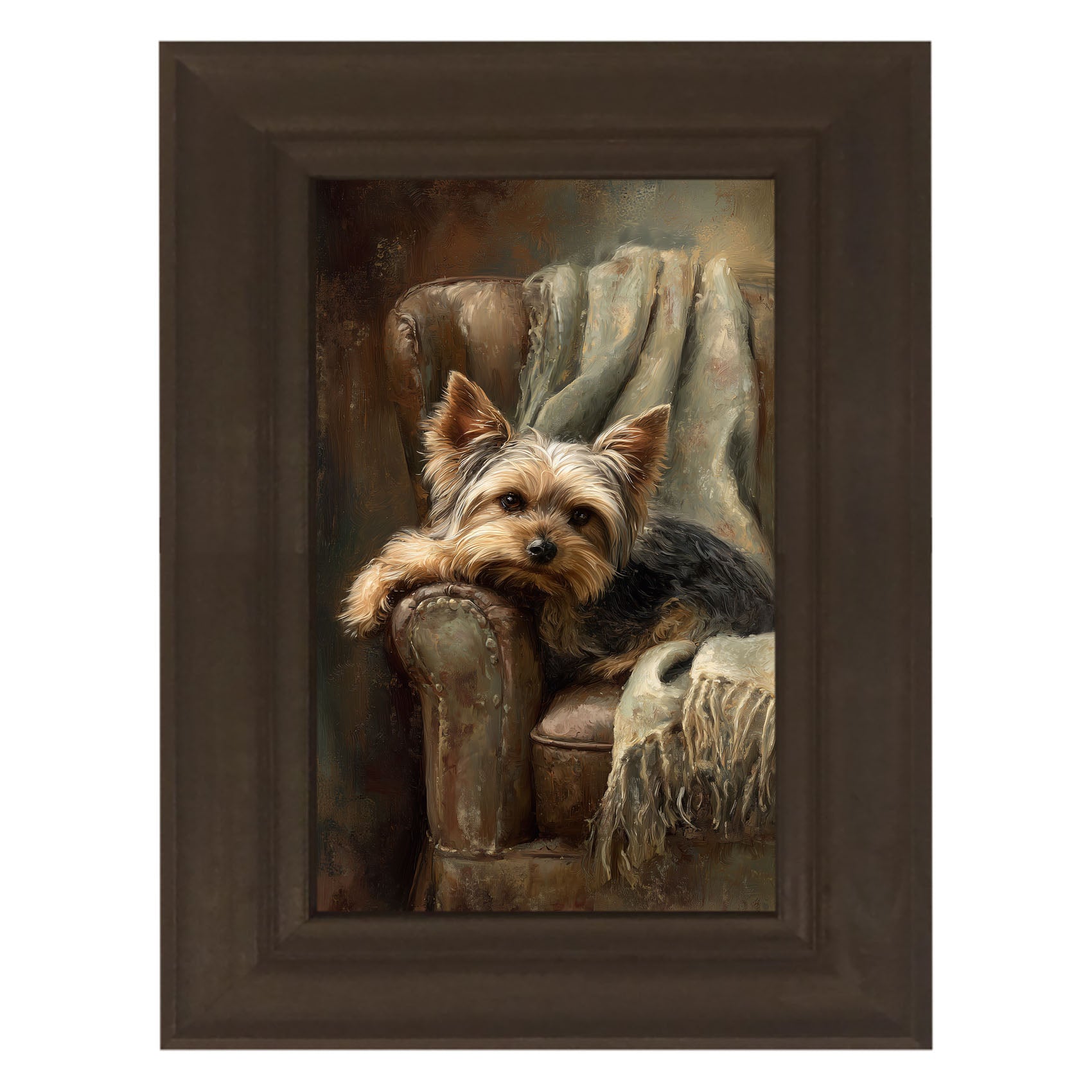 Armchair with Yorkshire Terrier Dog