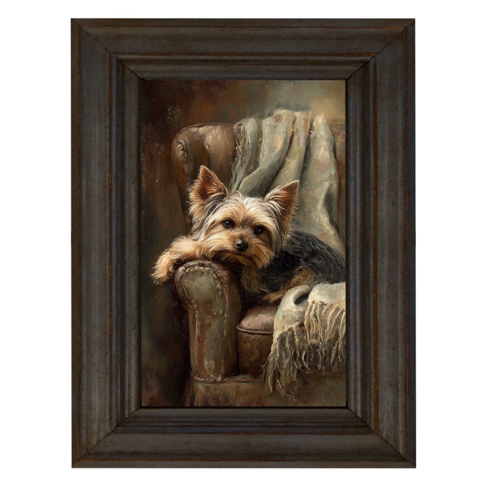 Armchair with Yorkshire Terrier Dog