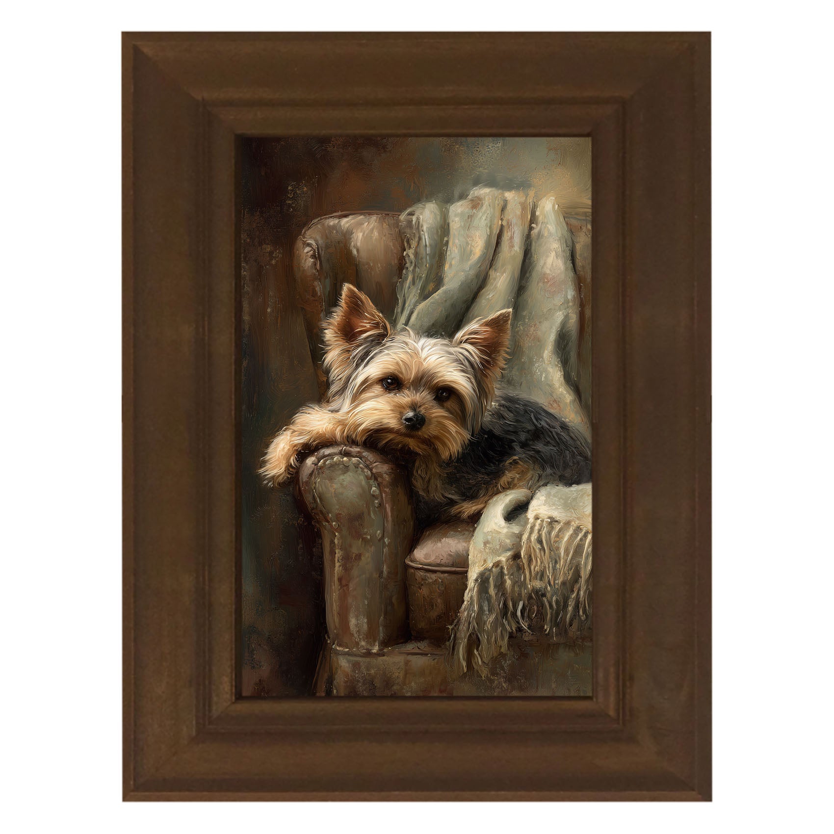 Armchair with Yorkshire Terrier Dog