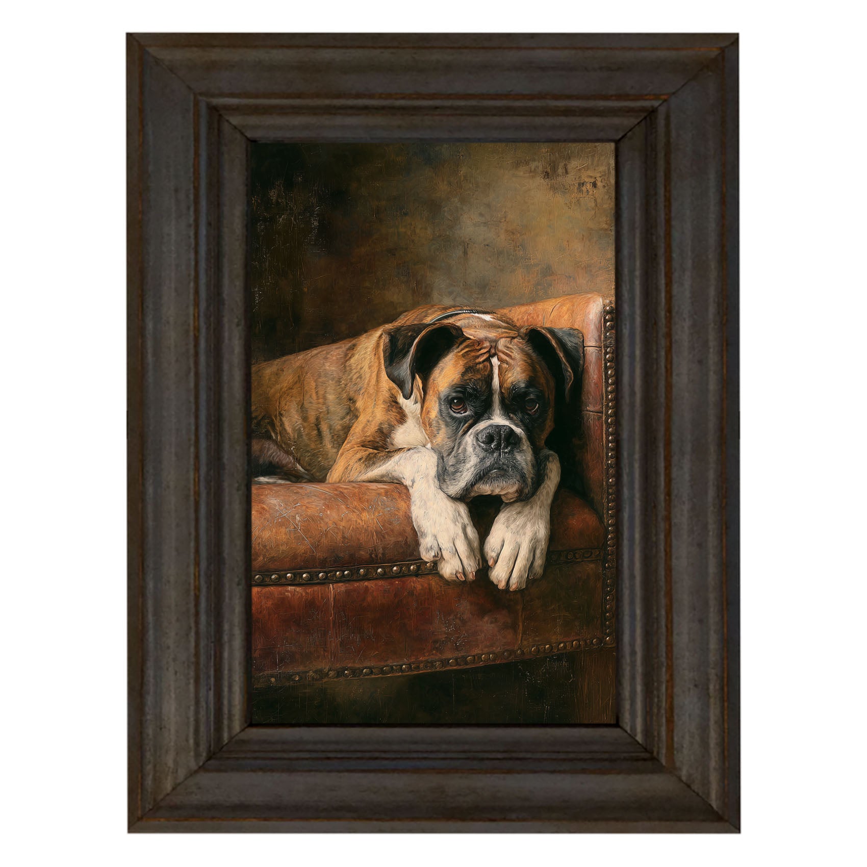 Armchair with Boxer Dog
