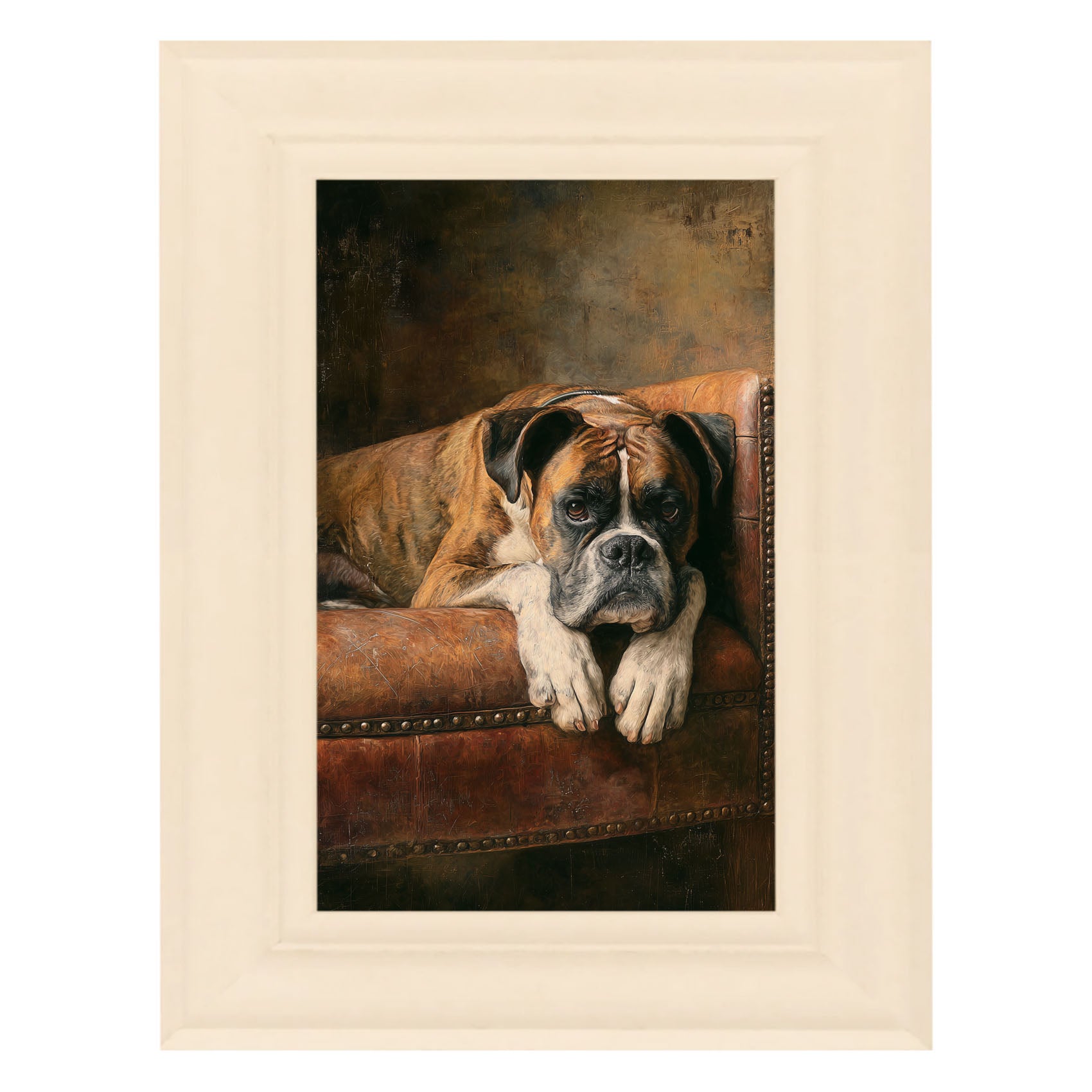 Armchair with Boxer Dog