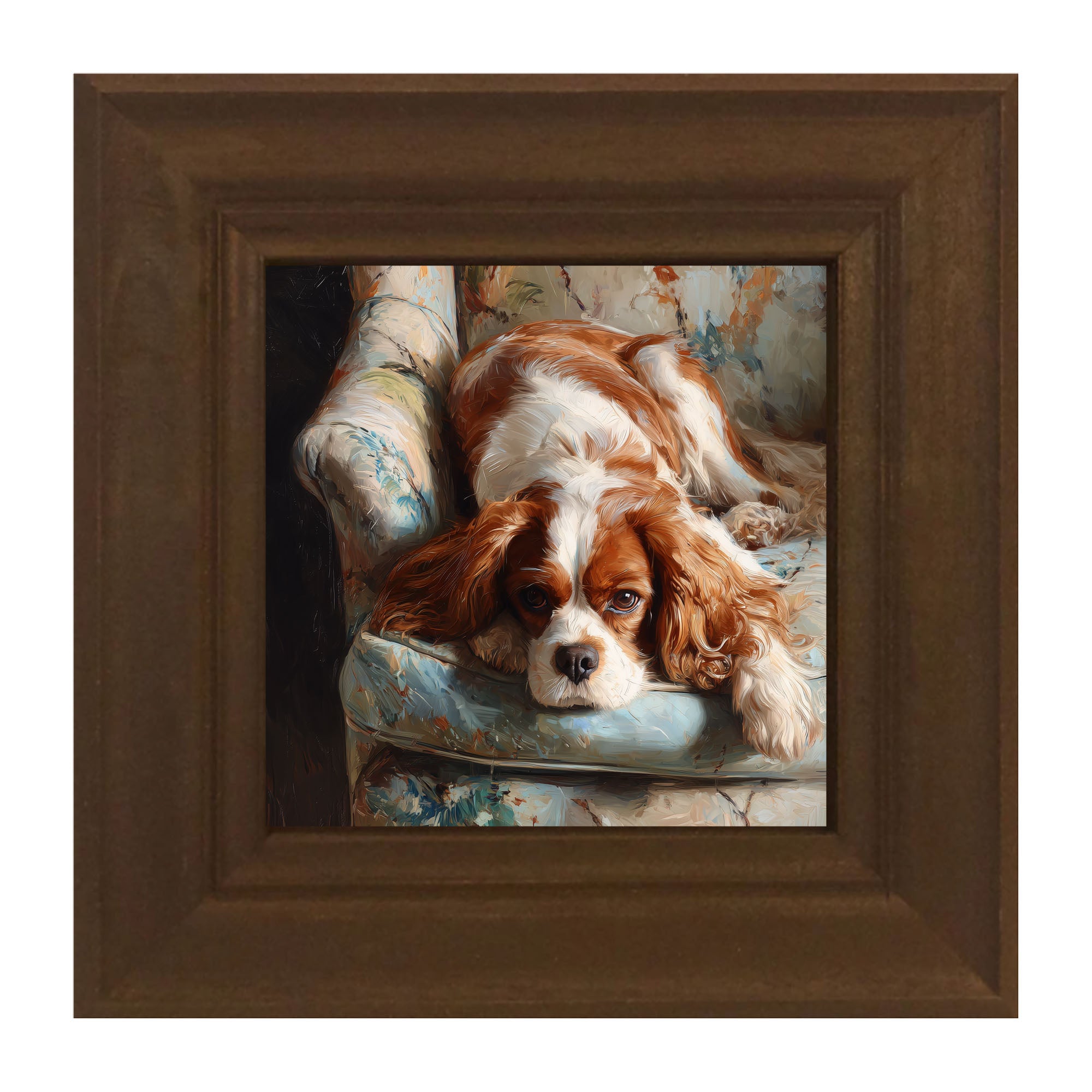 Armchair with Cavalier King Charles Spaniel