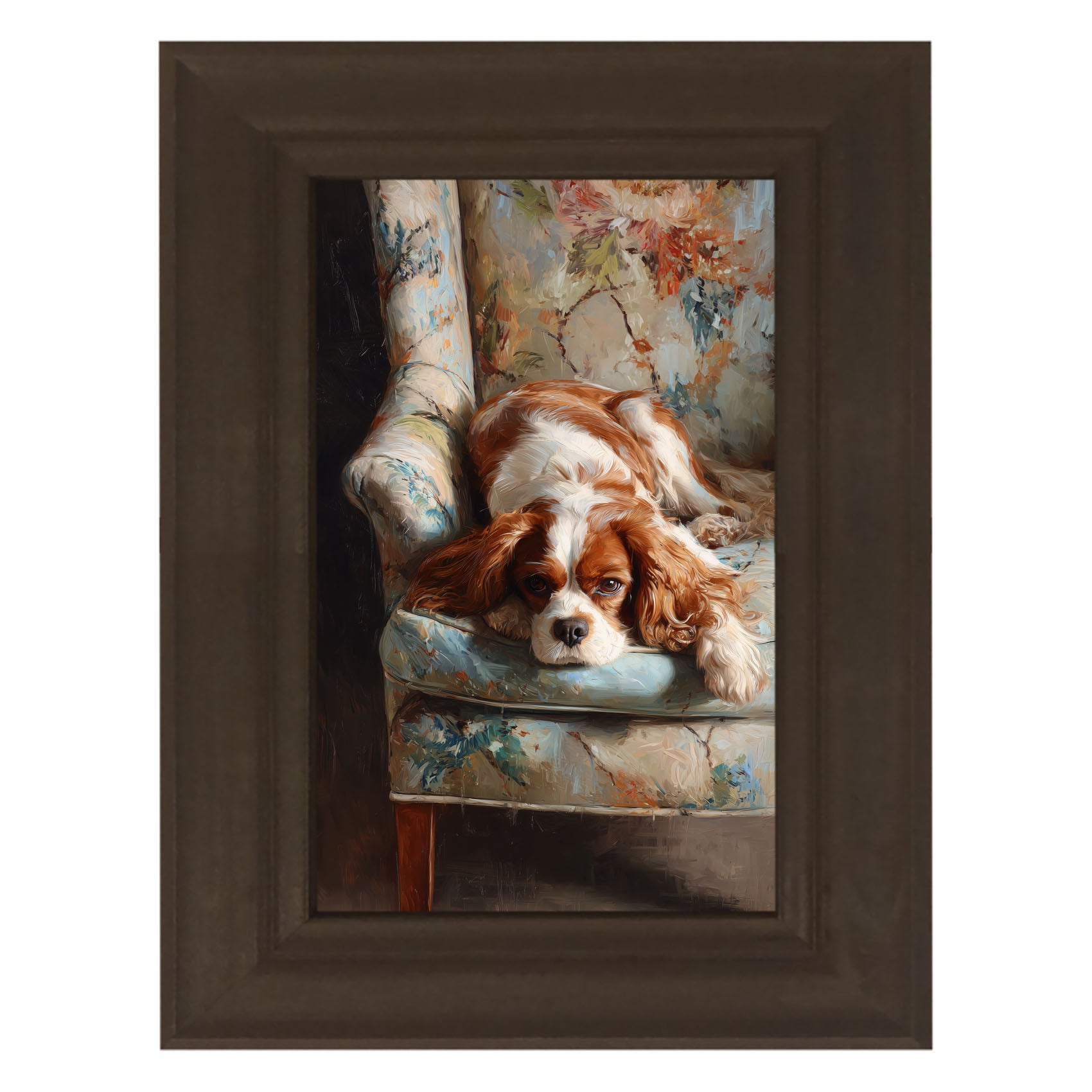 Armchair with Cavalier King Charles Spaniel