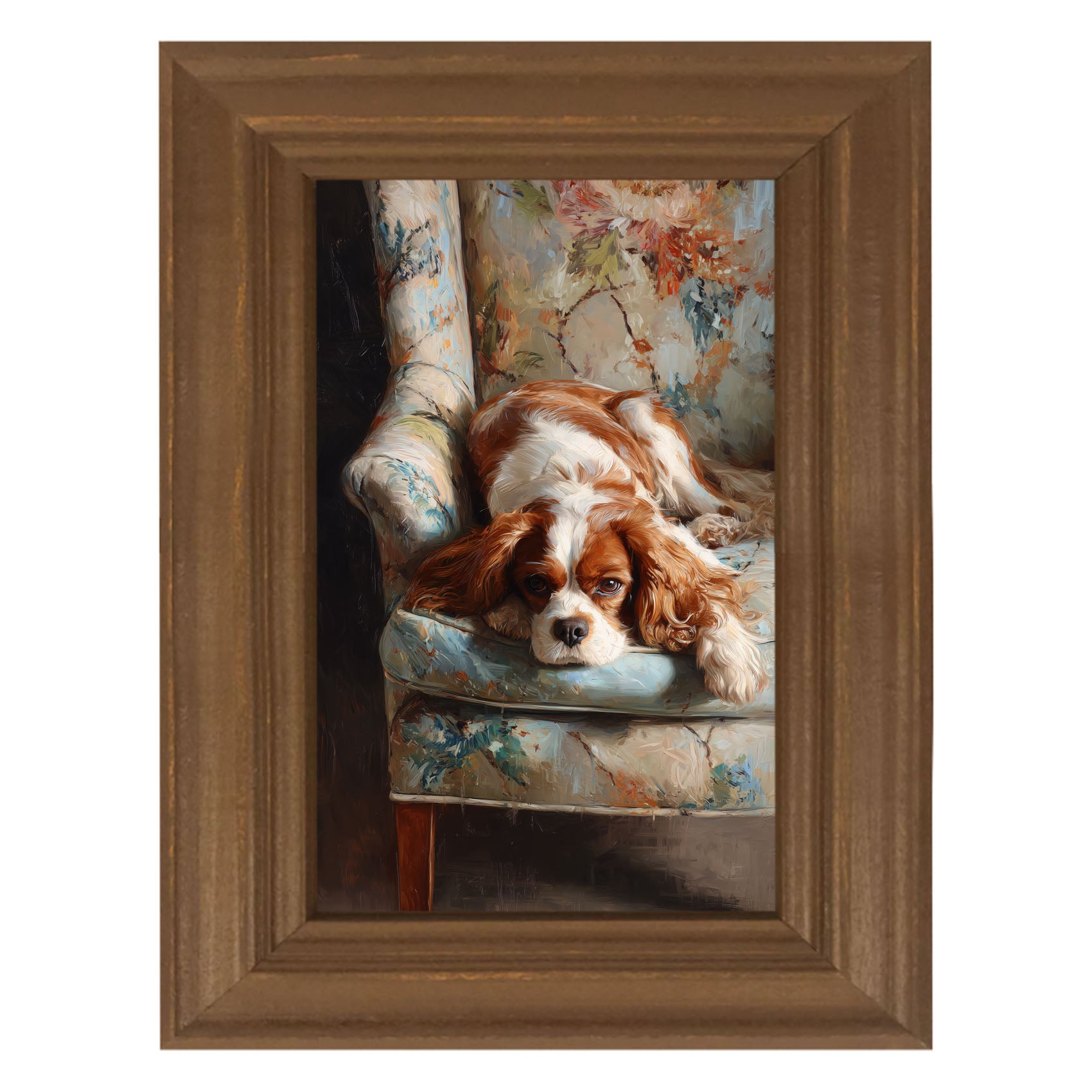 Armchair with Cavalier King Charles Spaniel
