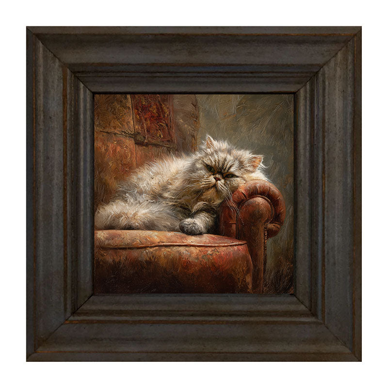 Armchair with Lounging Persian Cat