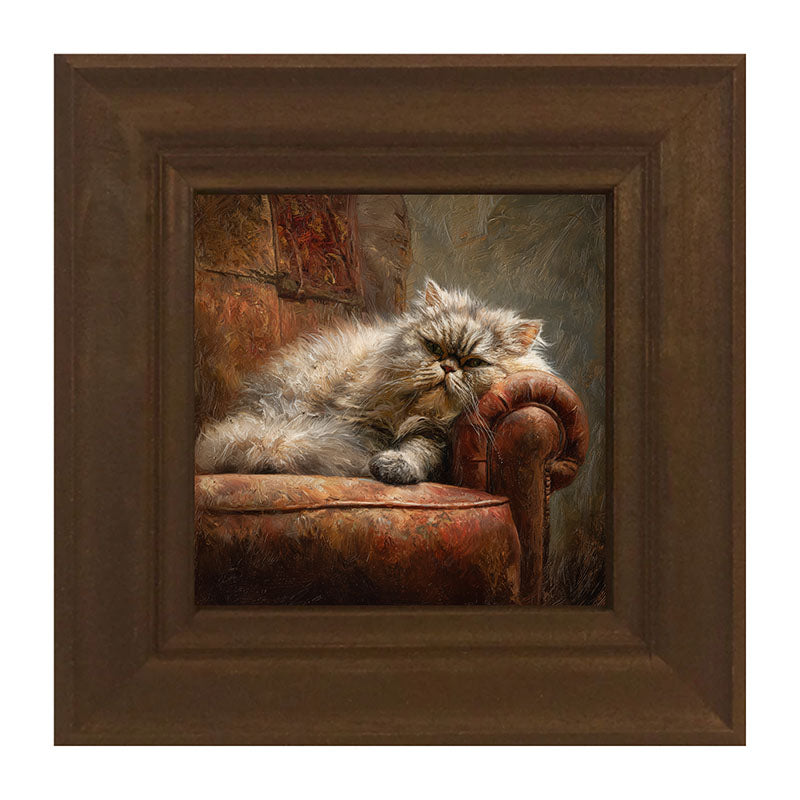 Armchair with Lounging Persian Cat