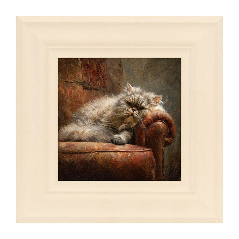 Armchair with Lounging Persian Cat