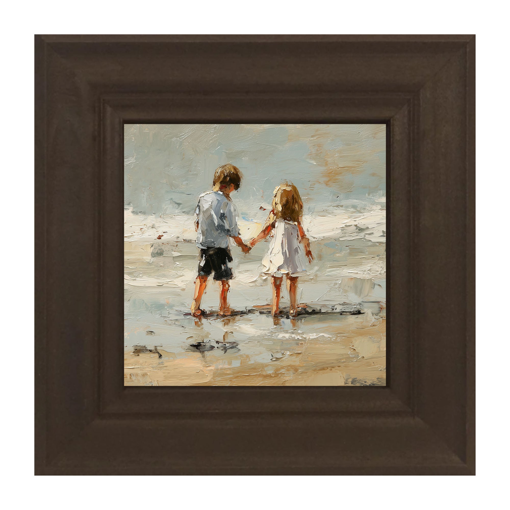 Children walking along Beach