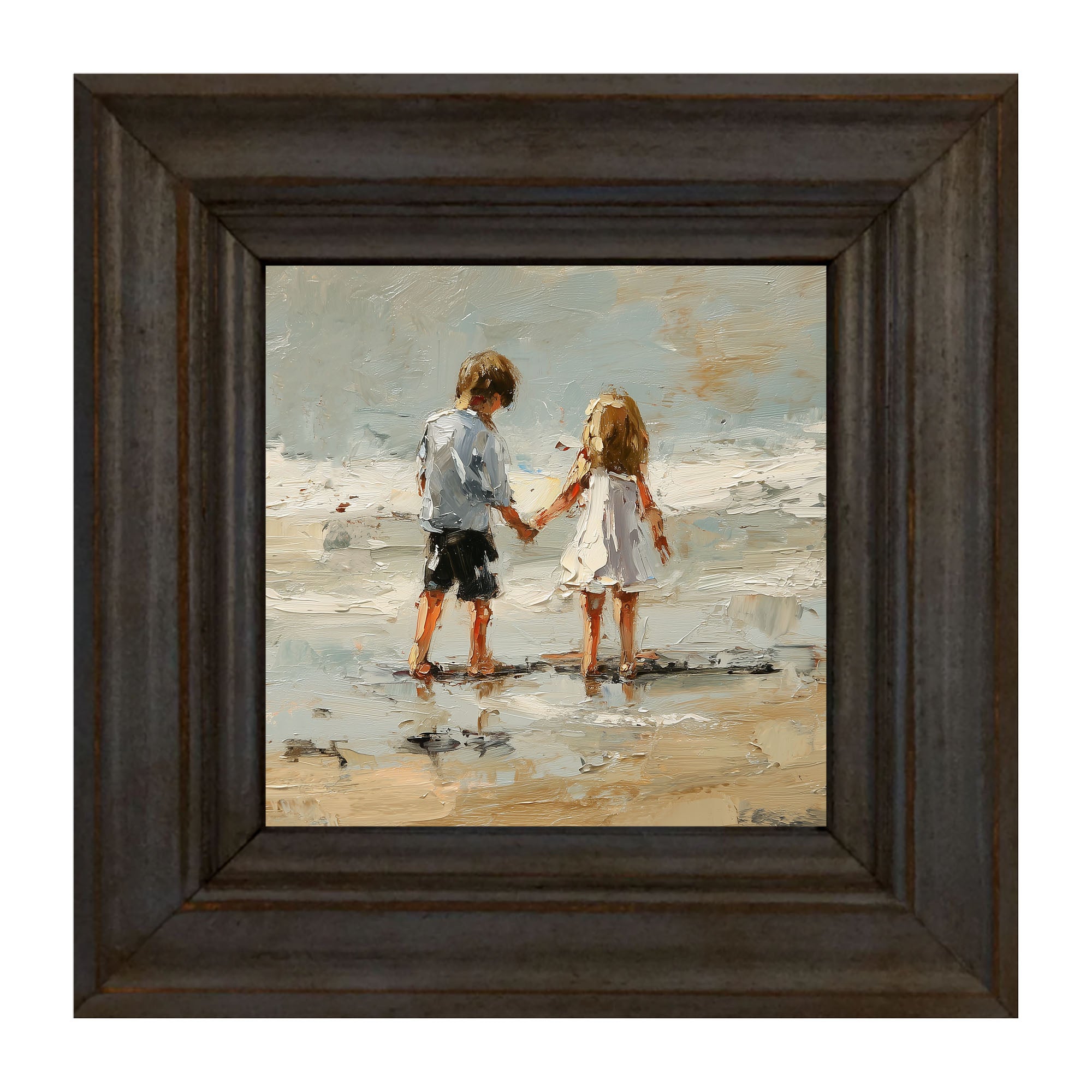 Children walking along Beach