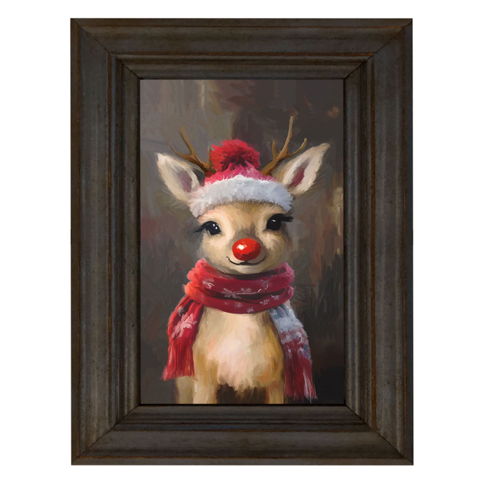 The red nosed reindeer in winter