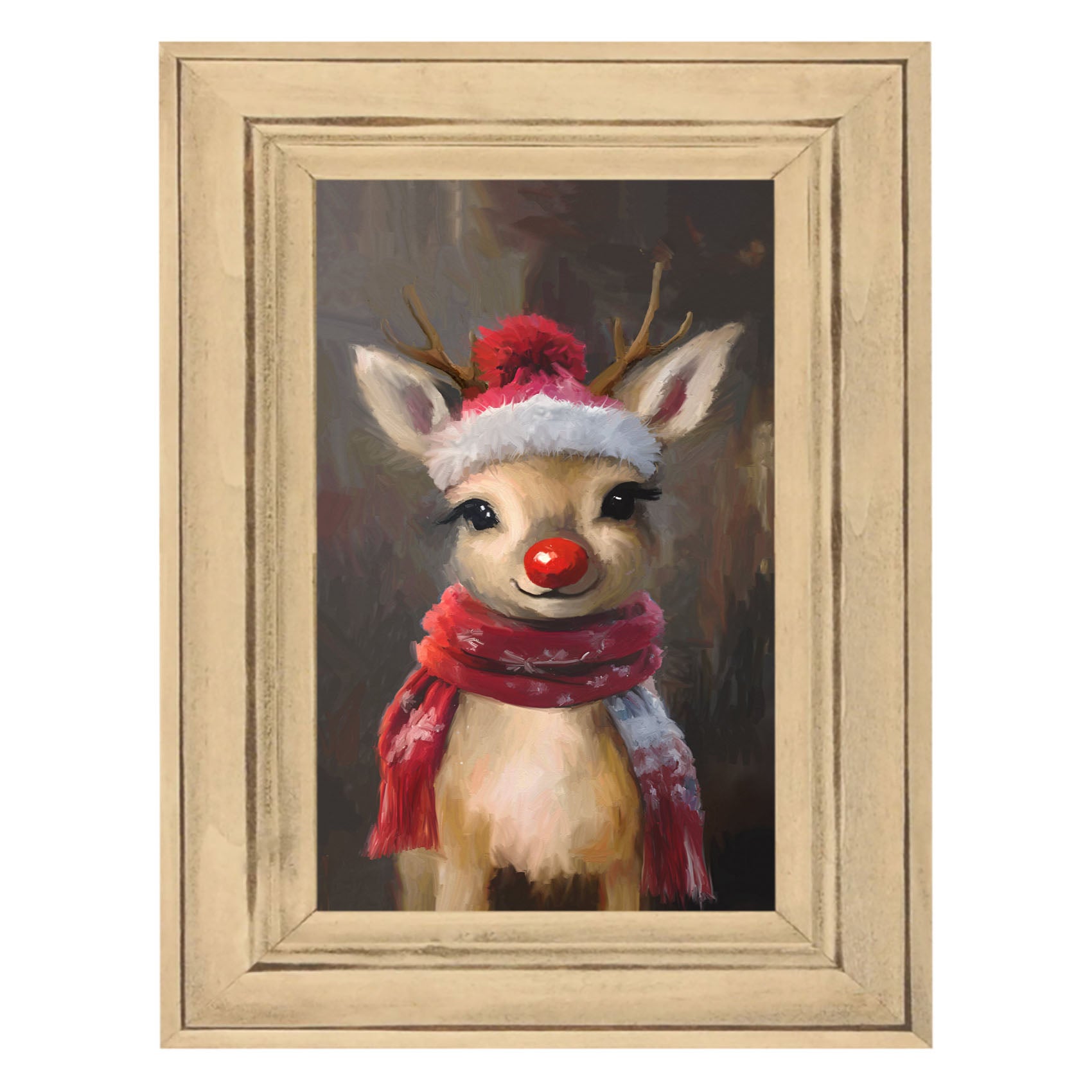 The red nosed reindeer in winter