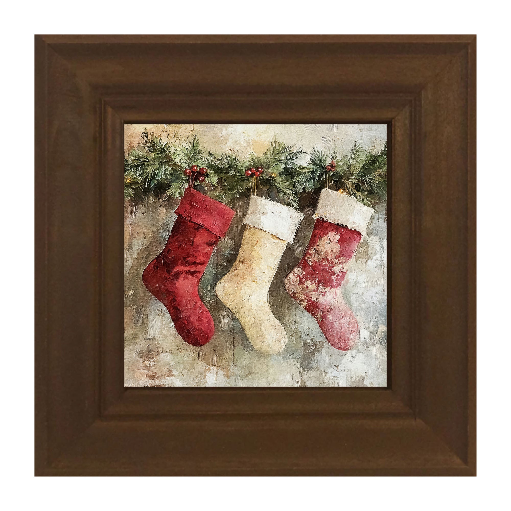 Rustic Red and White Stockings