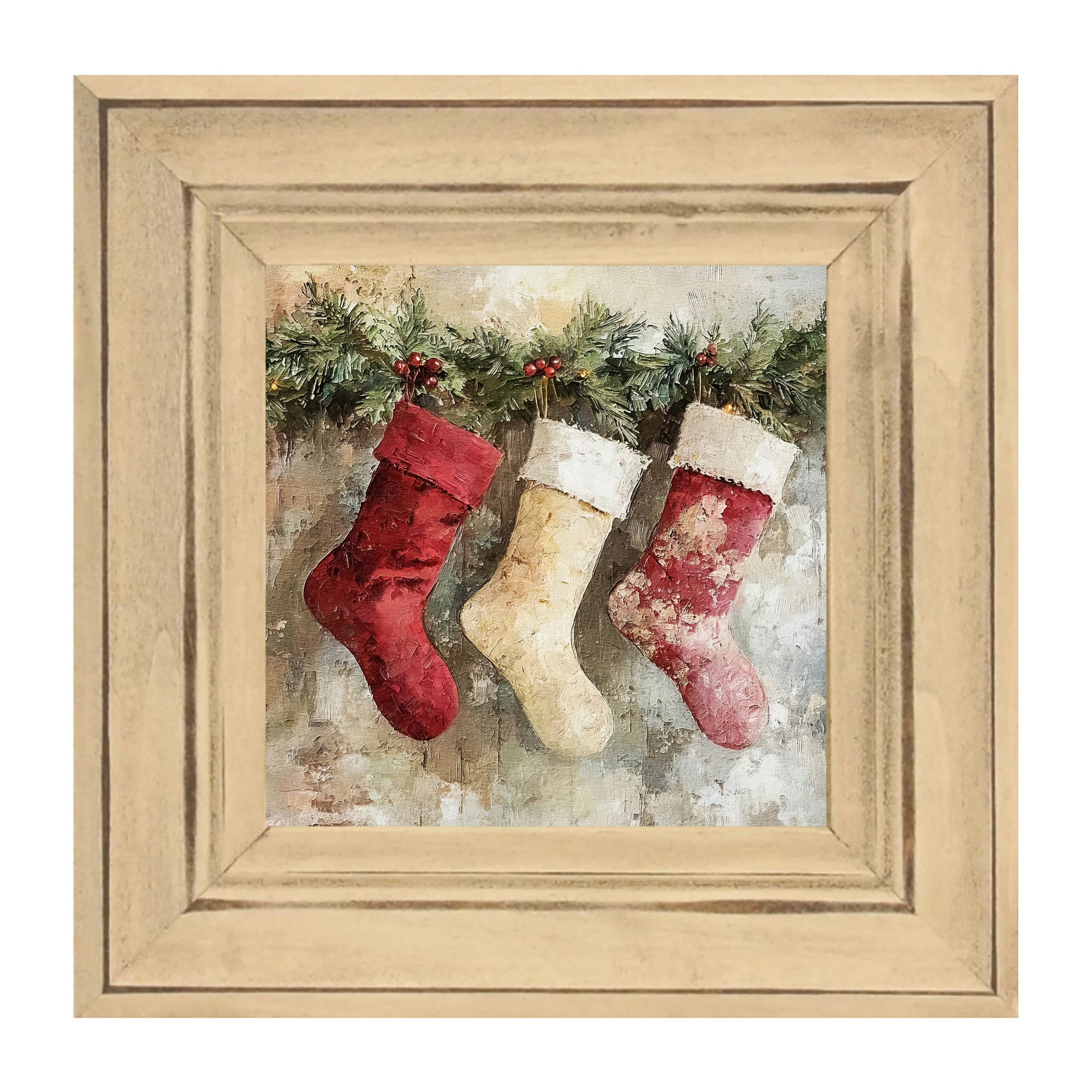 Rustic Red and White Stockings