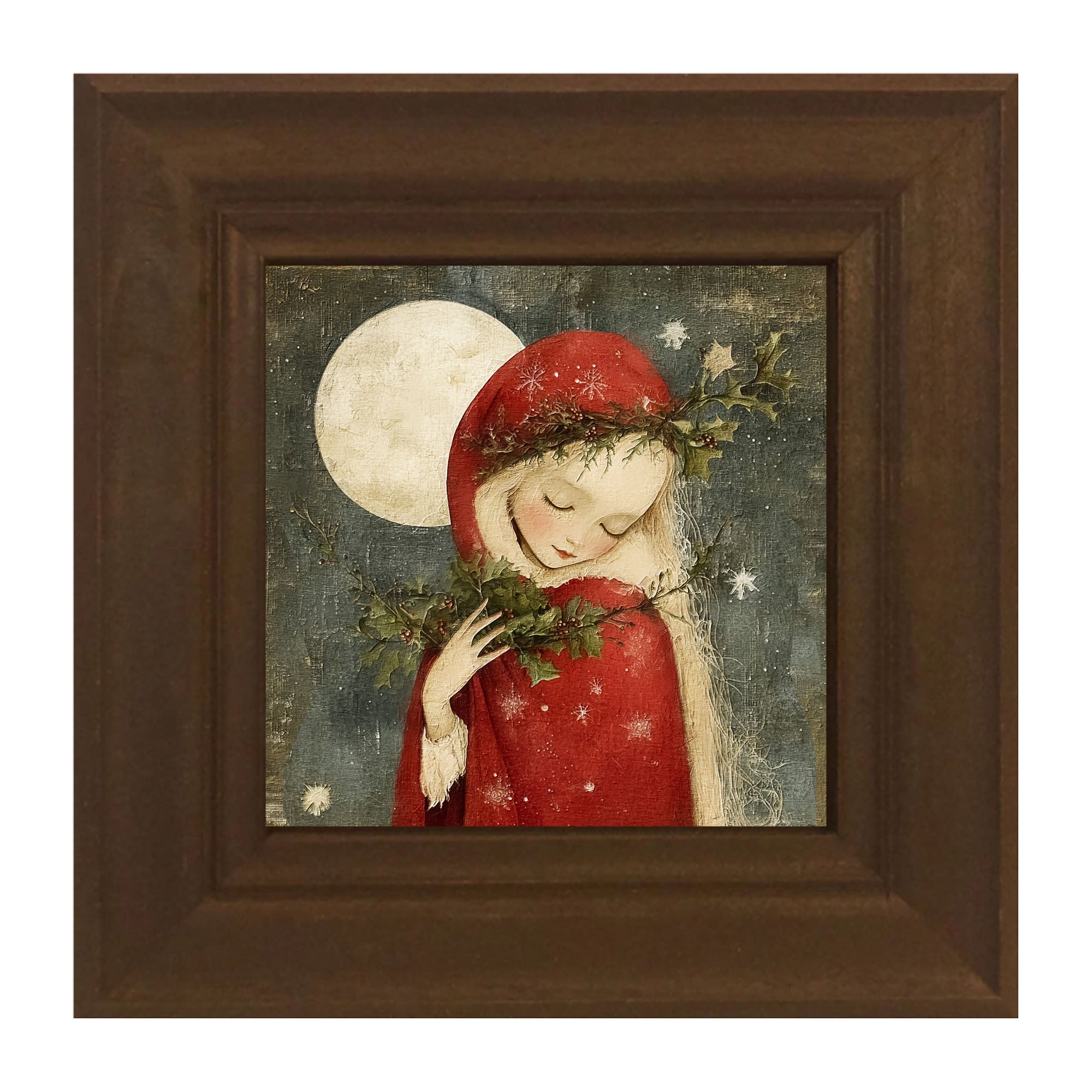 Christmas Girl with Pine