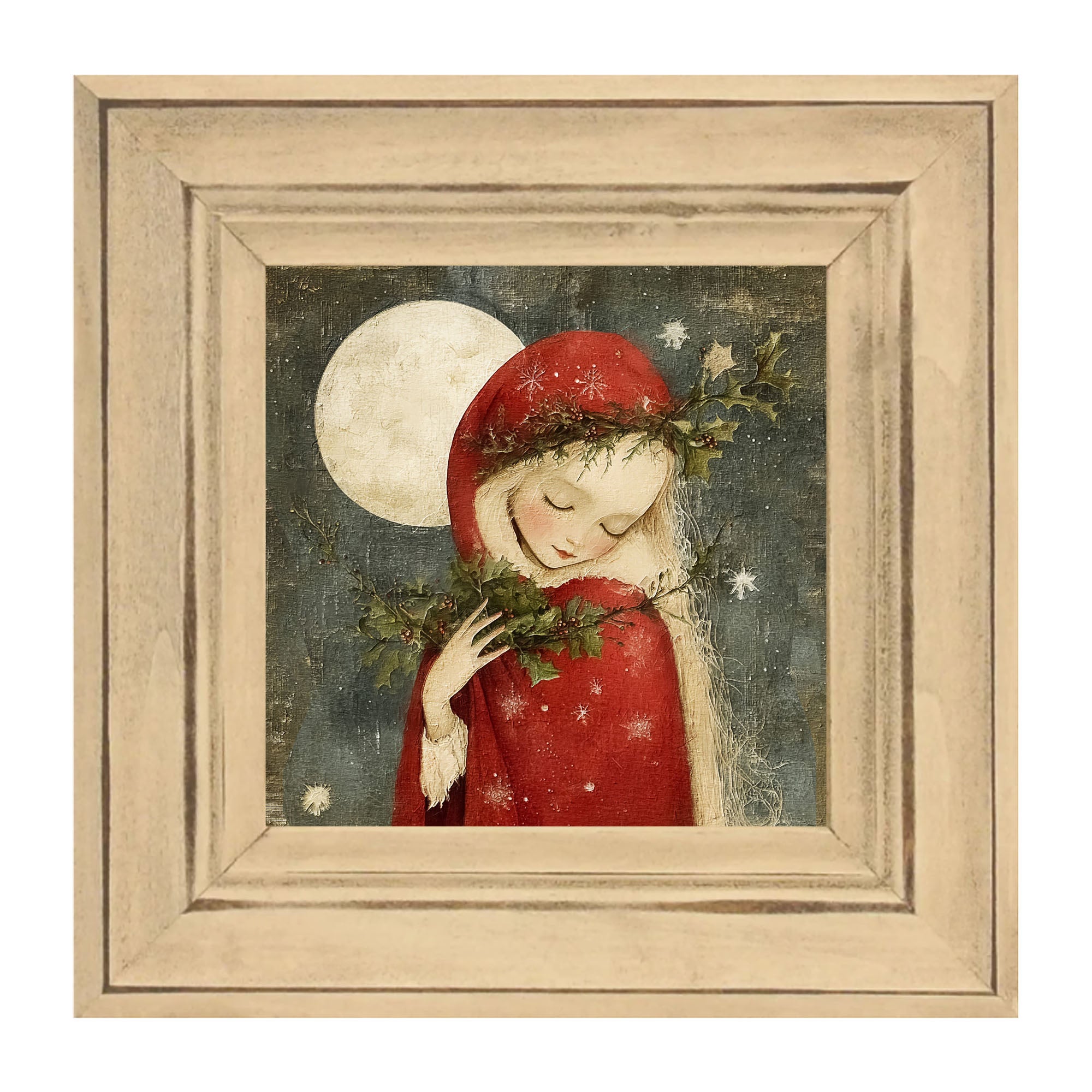 Christmas Girl with Pine