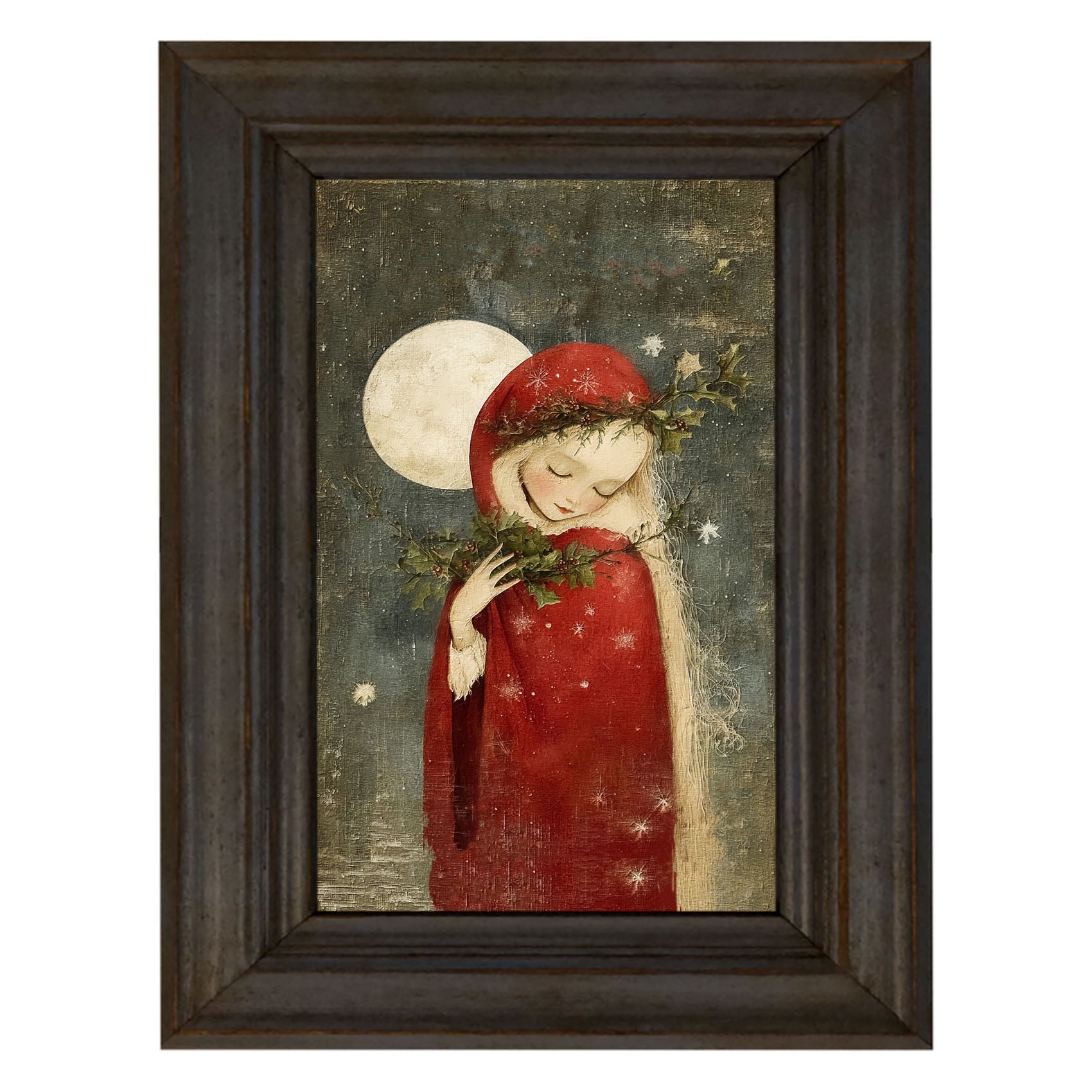 Christmas Girl with Pine
