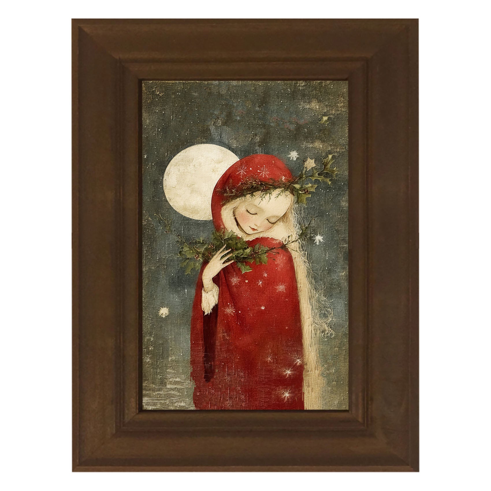Christmas Girl with Pine