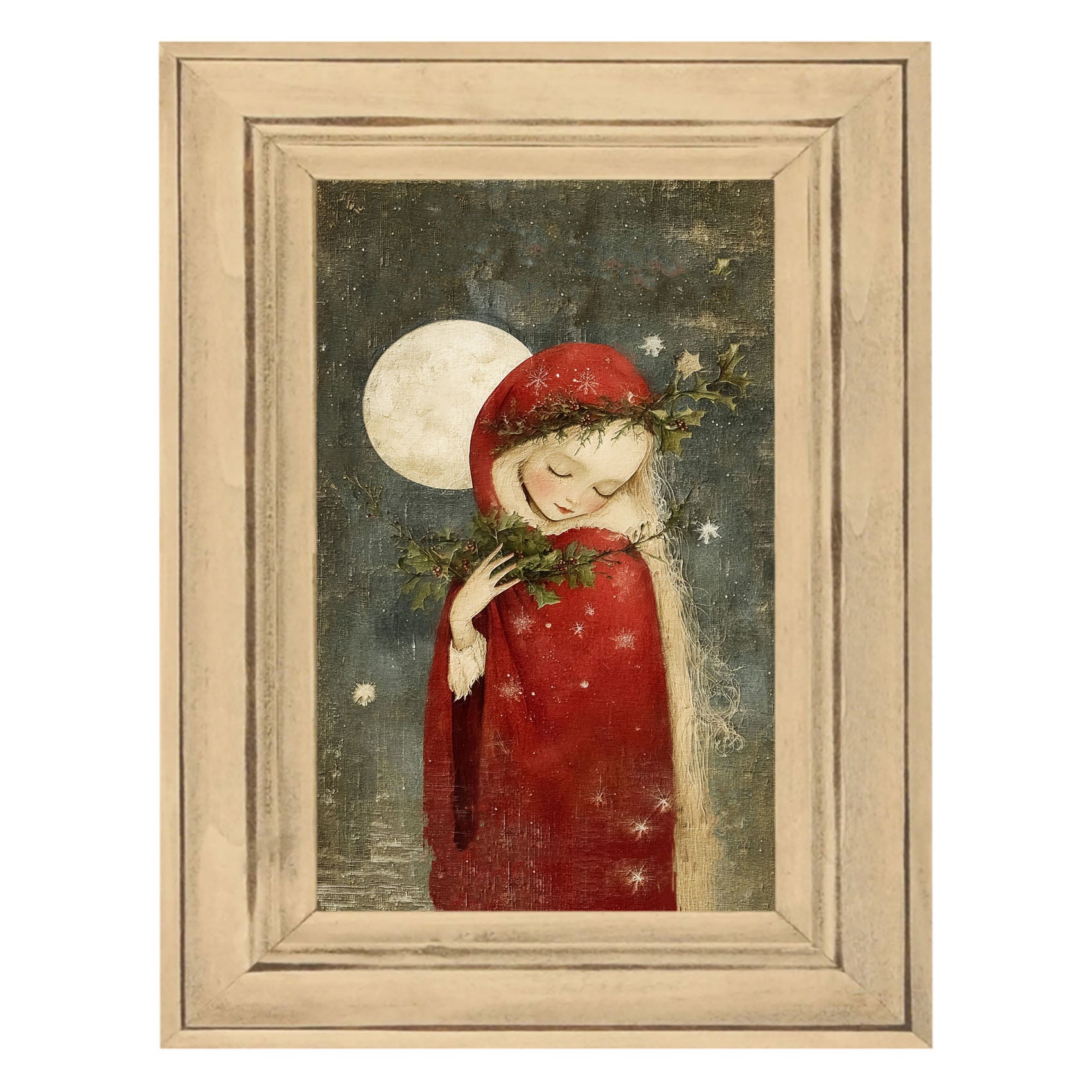 Christmas Girl with Pine