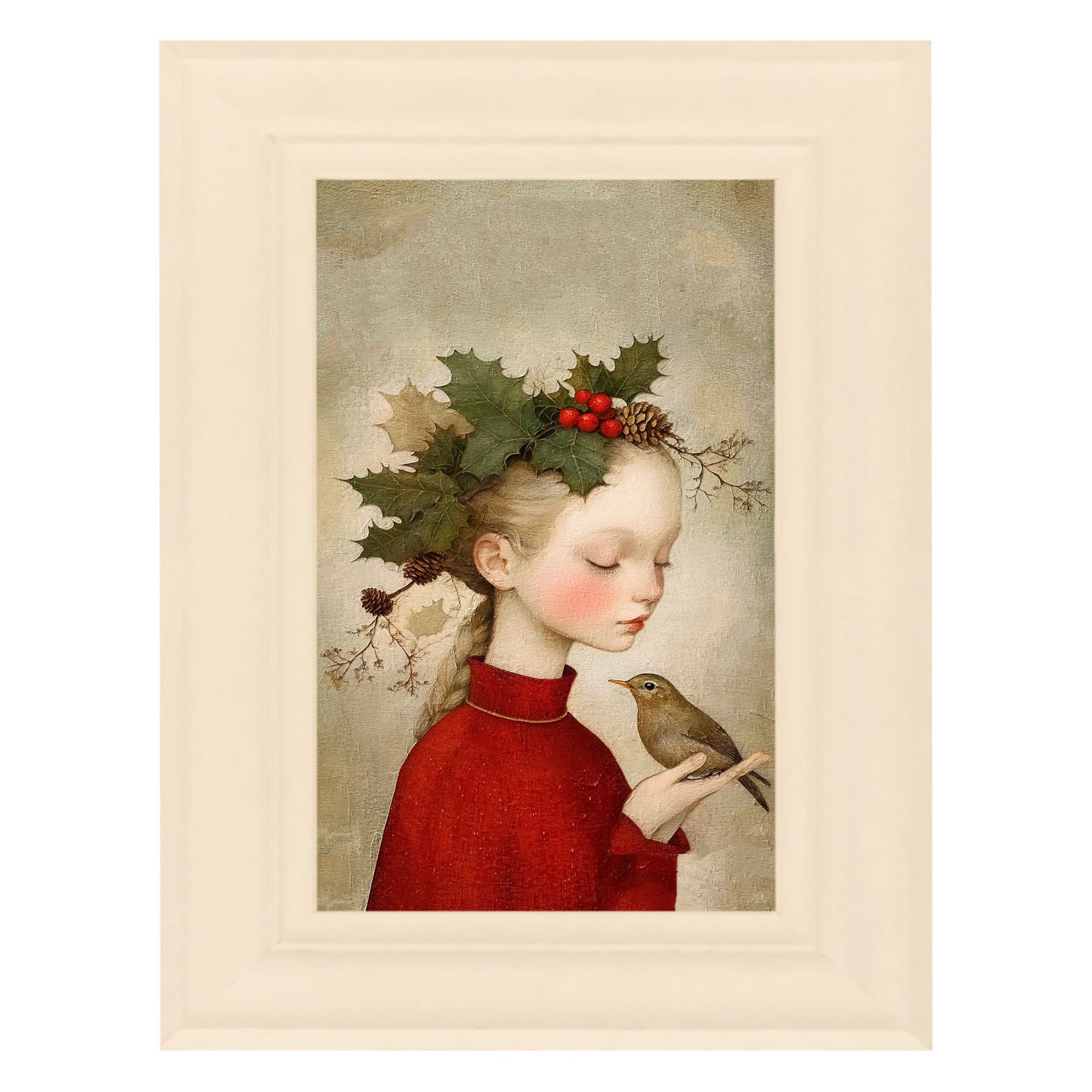 Girl with Holly and Bird