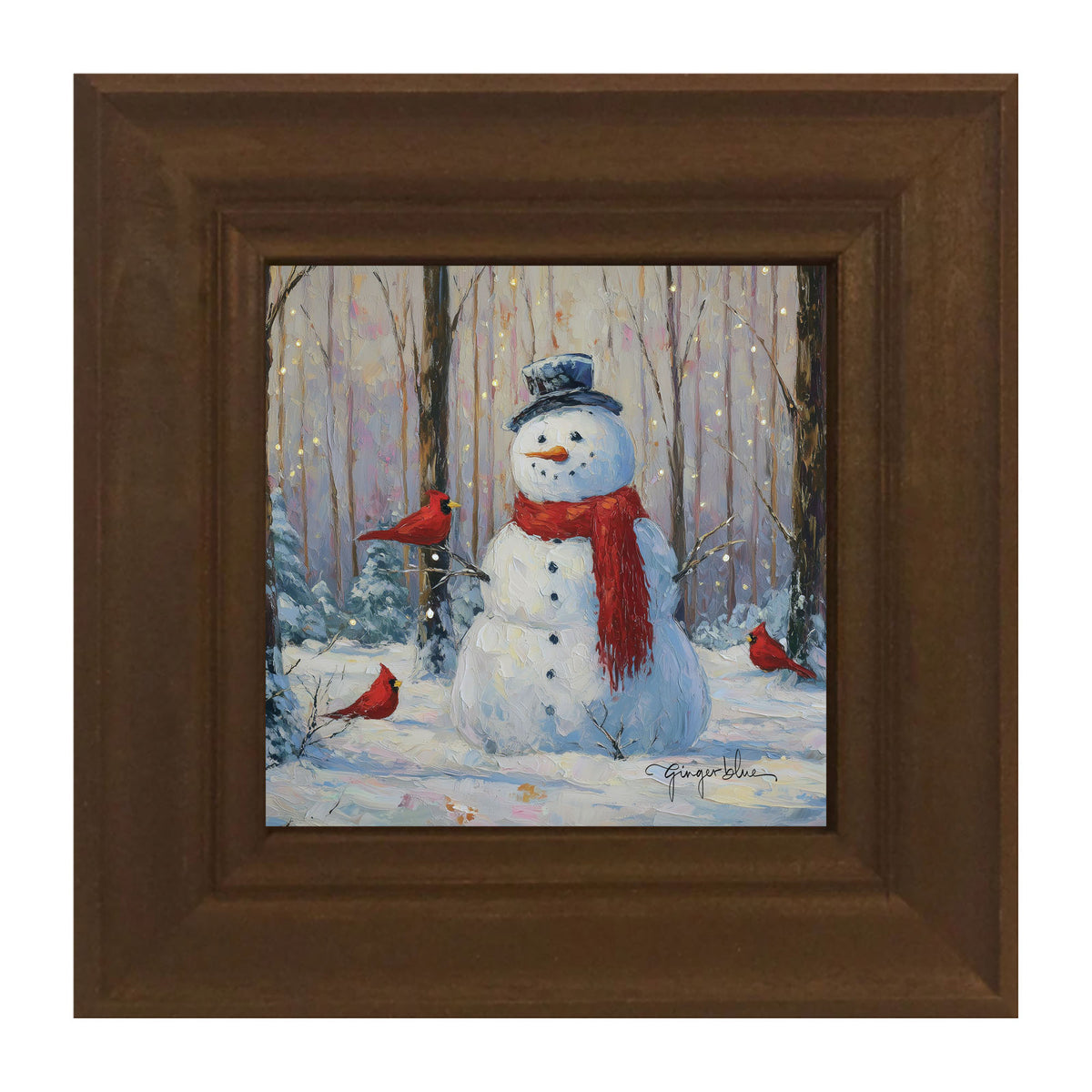 Snowman with Cardinals