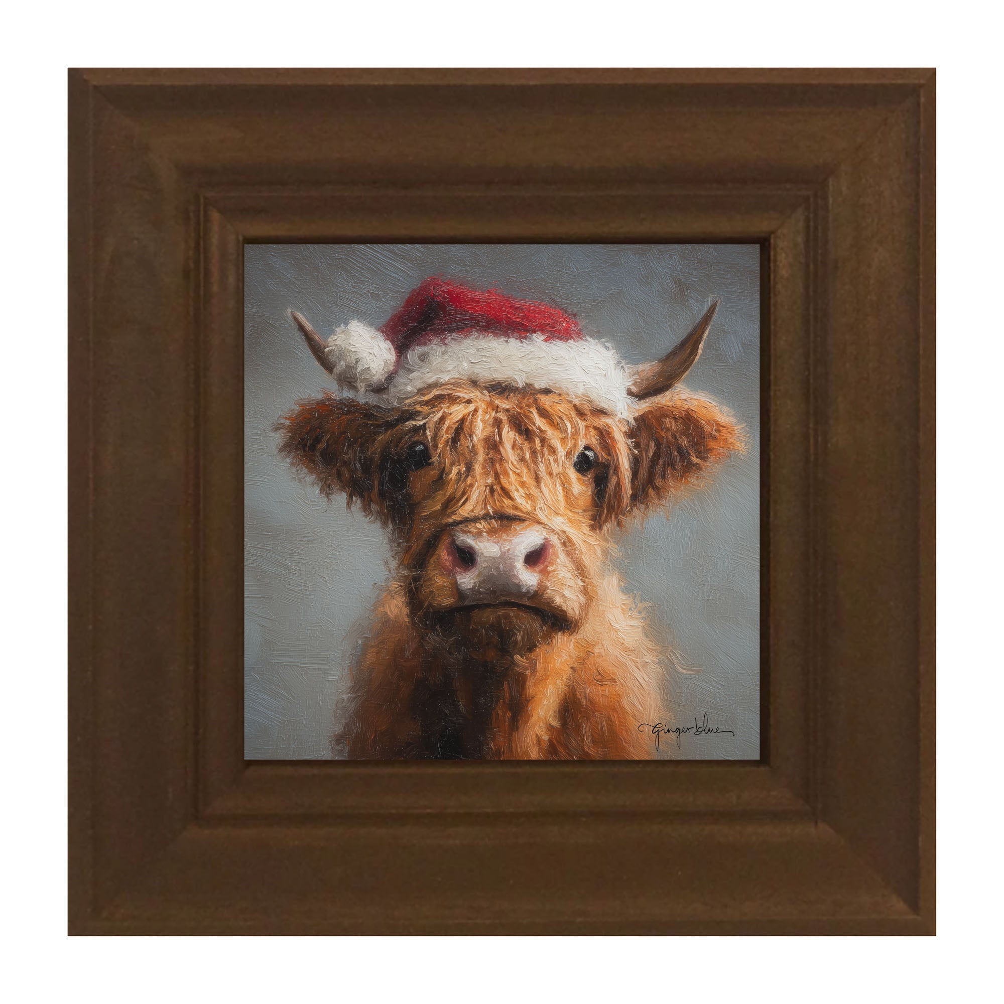 Santa Hat Highland Cow
