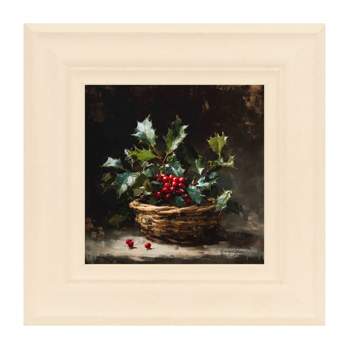 Holly in Woven Basket