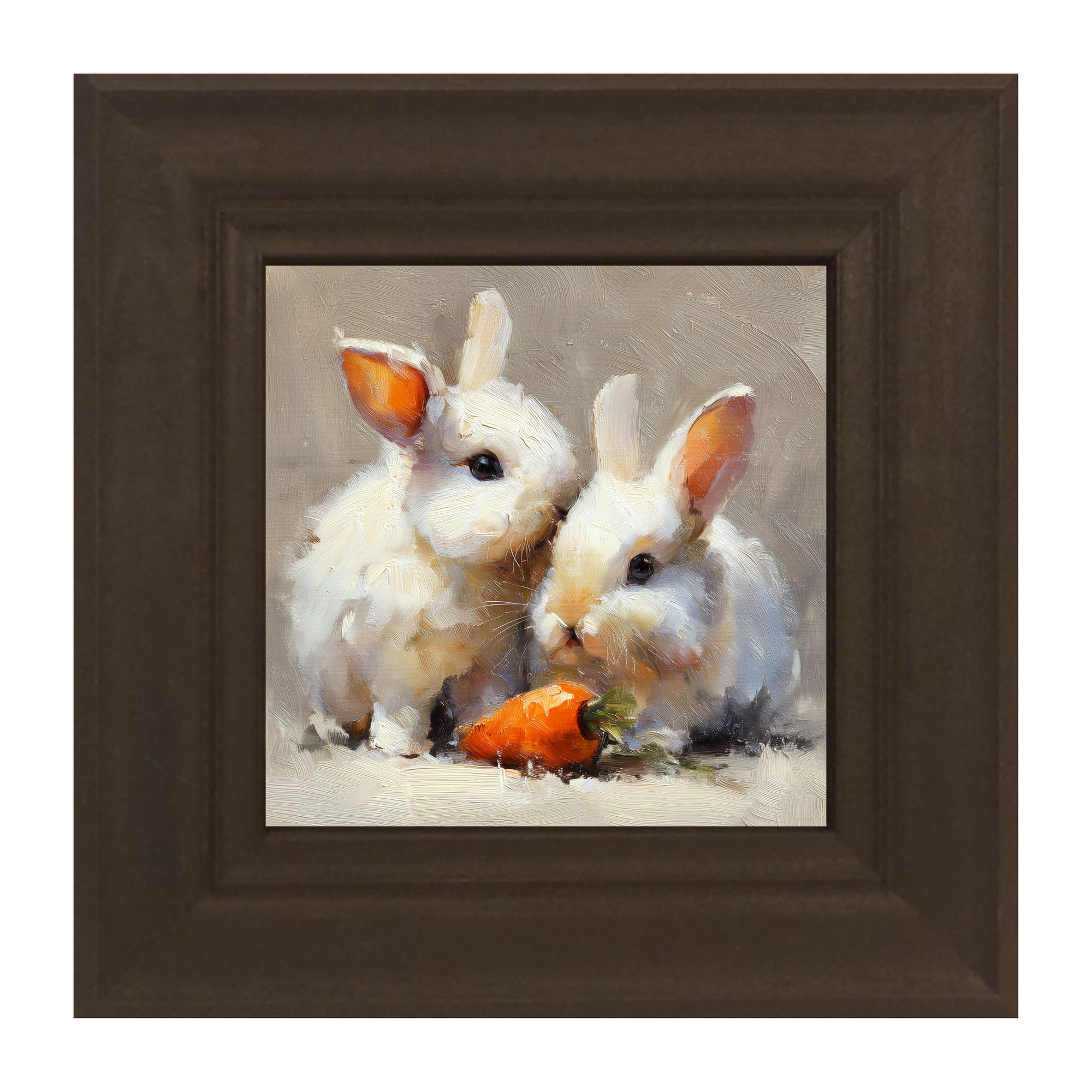 Two Bunnies with Carrot